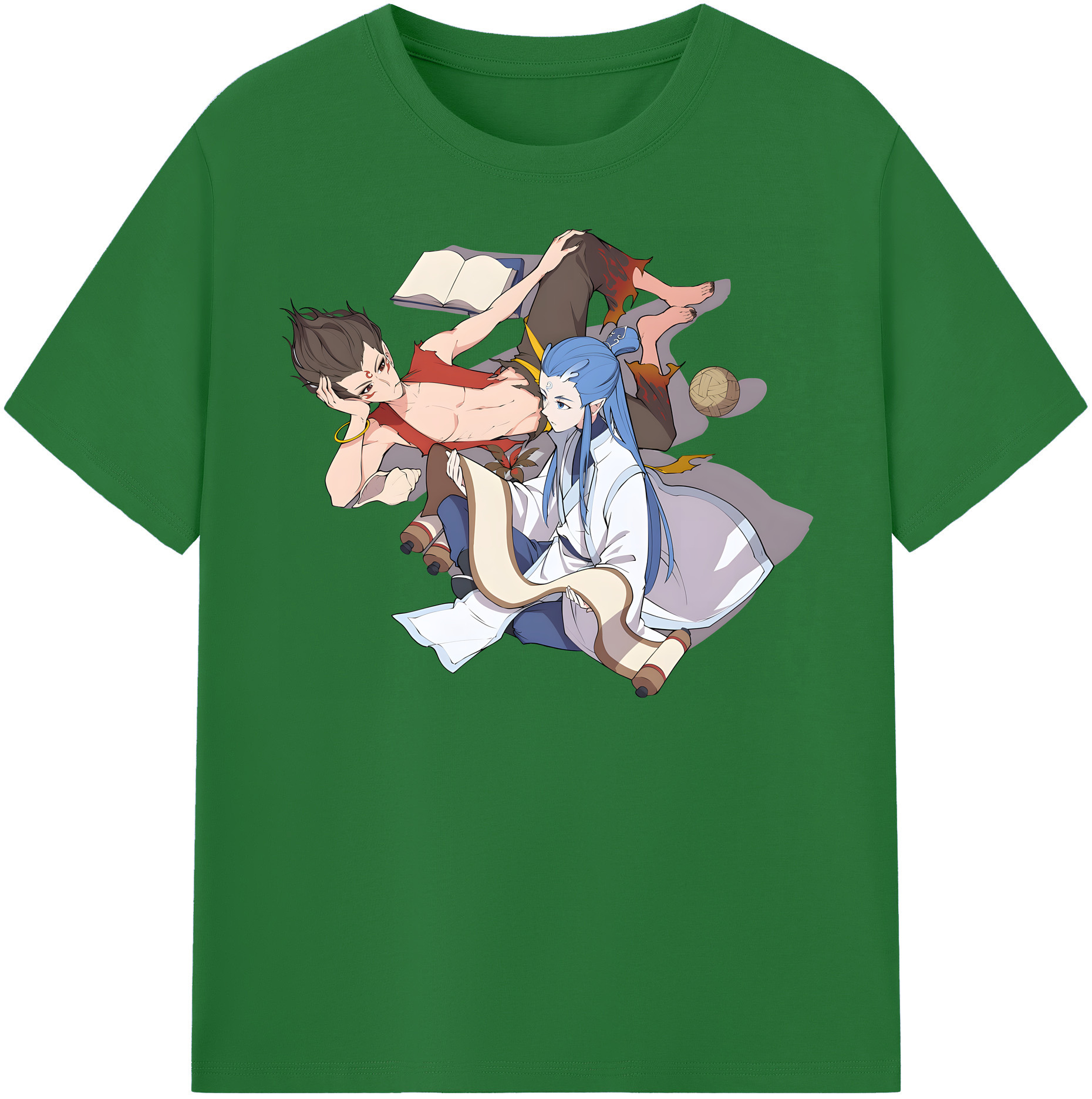 （画像用） Ne Zha 2 ナタ 魔童の大暴れ 綿100％半袖Tシャツ（フロントプリント）