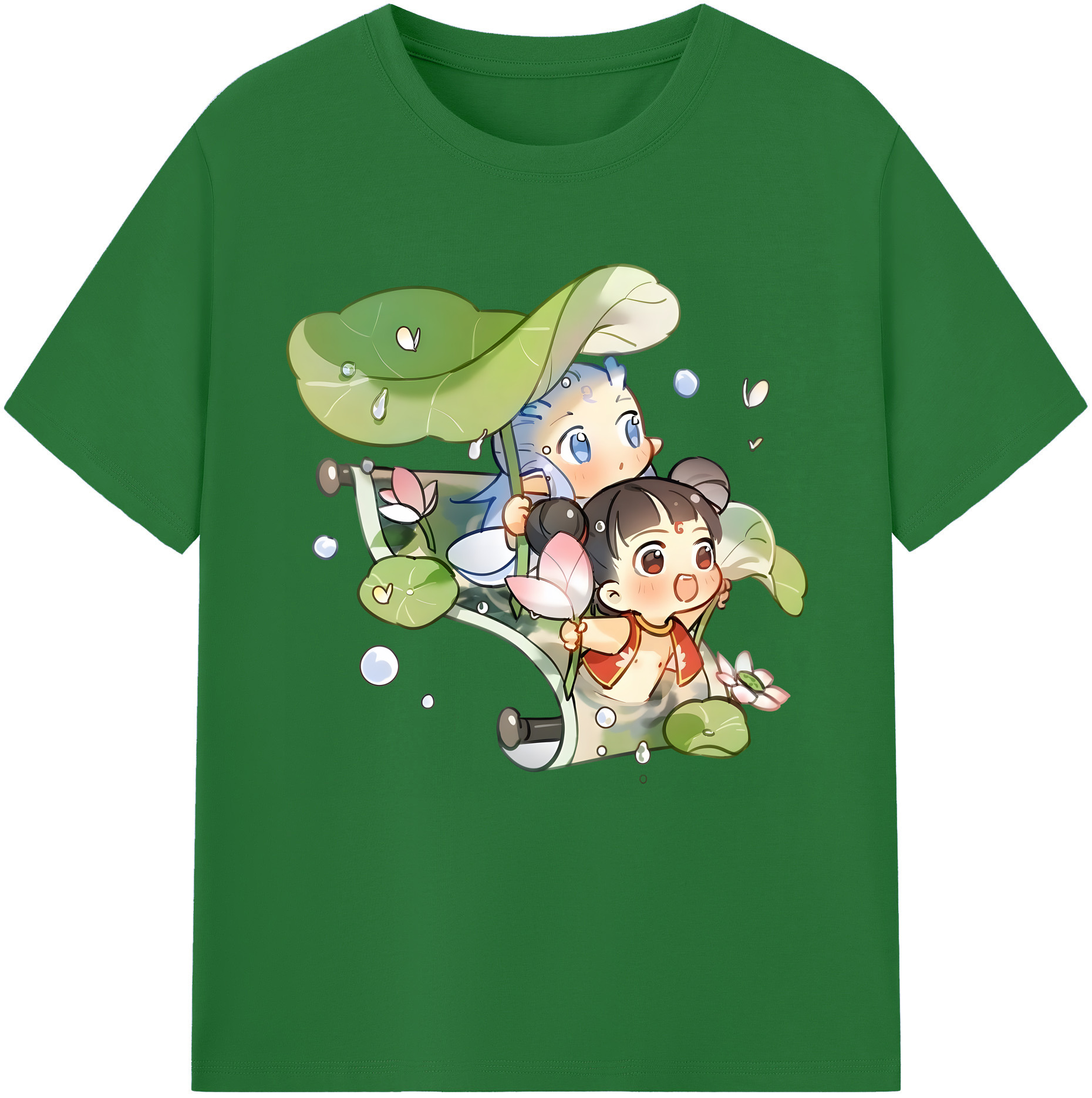 （画像用） Ne Zha 2 ナタ 魔童の大暴れ 綿100％半袖Tシャツ（フロントプリント）