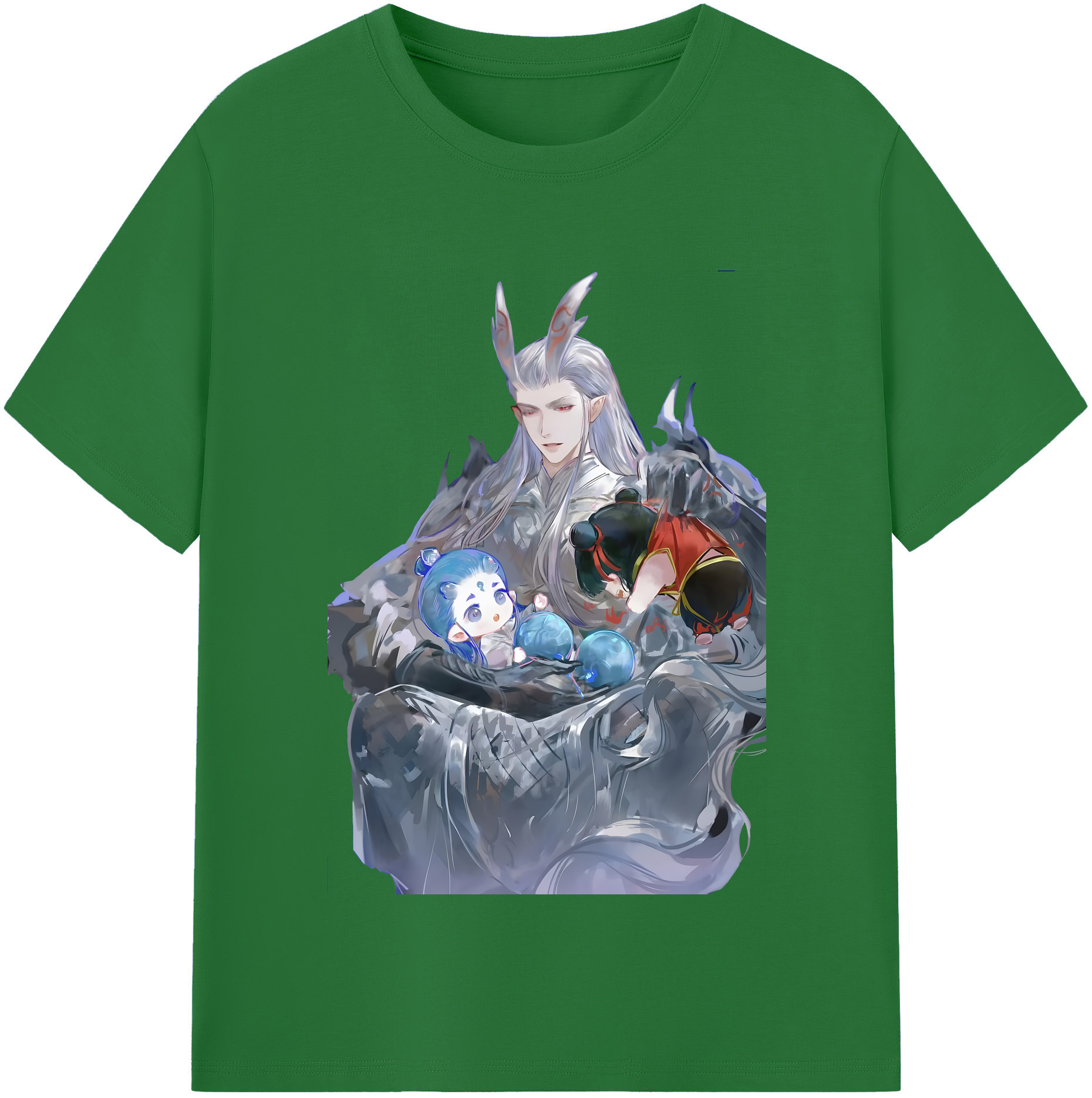 （画像用） Ne Zha 2 ナタ 魔童の大暴れ 綿100％半袖Tシャツ（フロントプリント）
