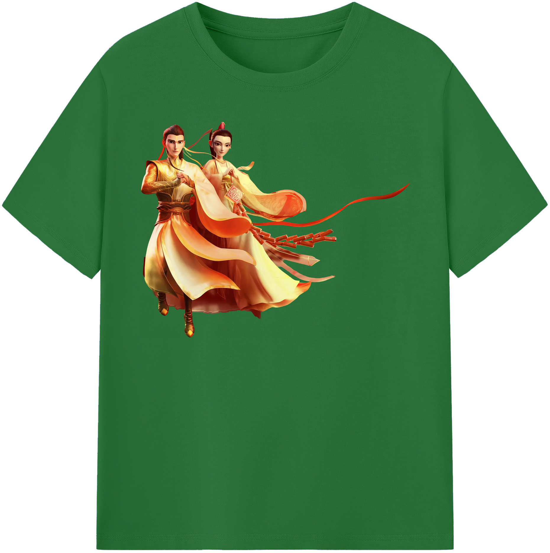 （画像用） Ne Zha 2 ナタ 魔童の大暴れ 綿100％半袖Tシャツ（フロントプリント）