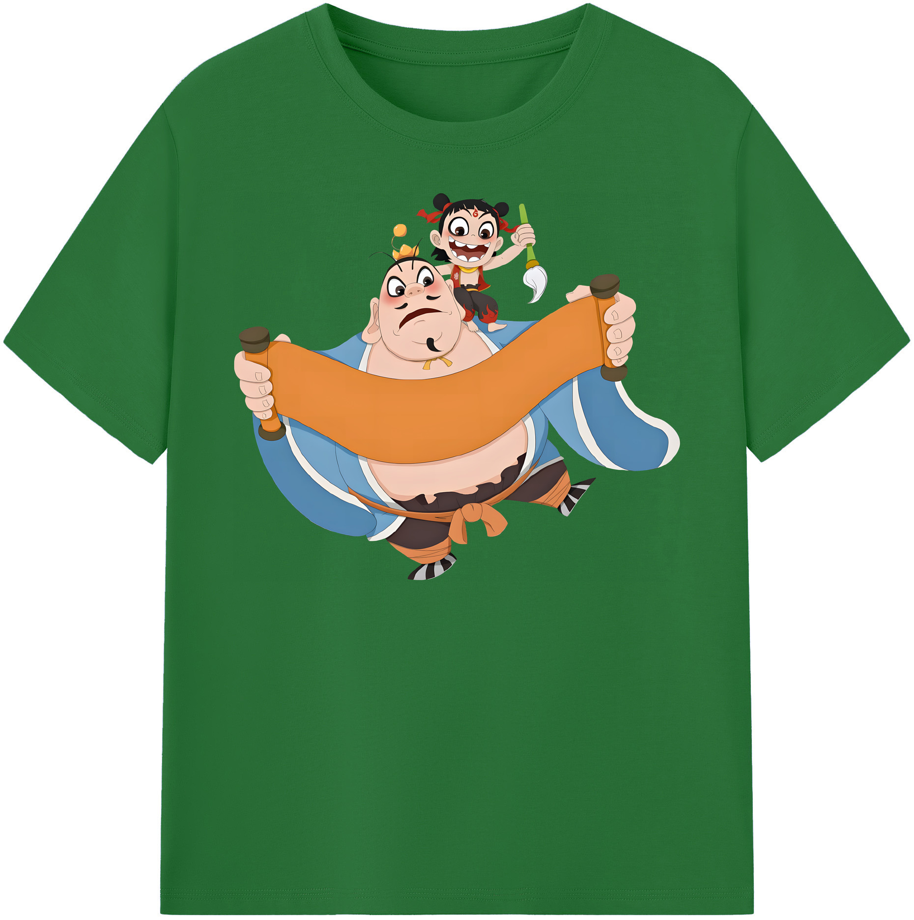 （画像用） Ne Zha 2 ナタ 魔童の大暴れ 綿100％半袖Tシャツ（フロントプリント）