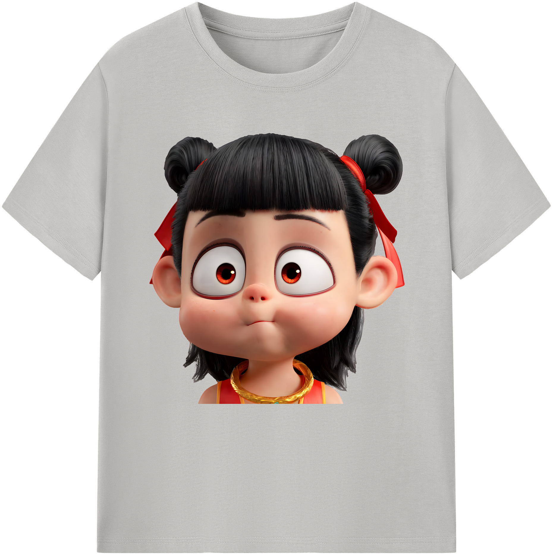 （画像用） Ne Zha 2 ナタ 魔童の大暴れ 綿100％半袖Tシャツ（フロントプリント）
