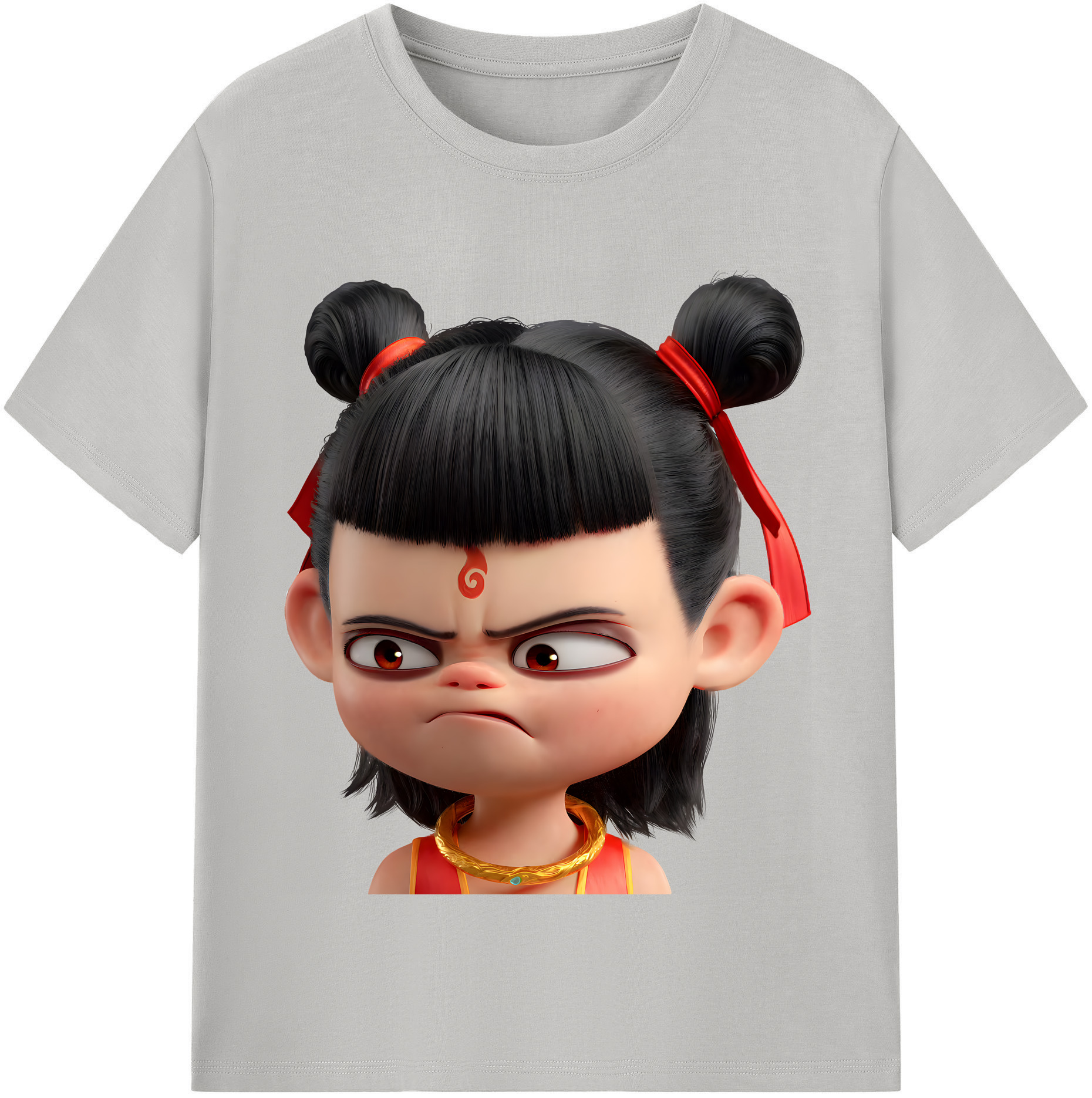 （画像用） Ne Zha 2 ナタ 魔童の大暴れ 綿100％半袖Tシャツ（フロントプリント）
