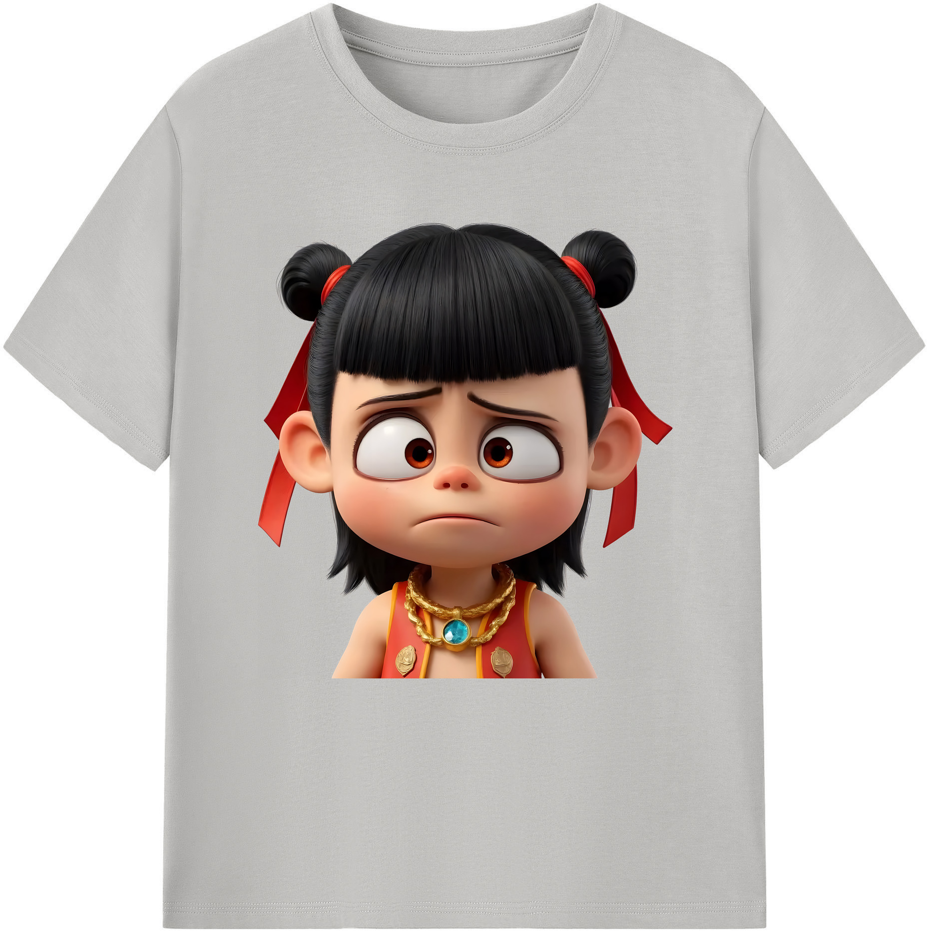 （画像用） Ne Zha 2 ナタ 魔童の大暴れ 綿100％半袖Tシャツ（フロントプリント）
