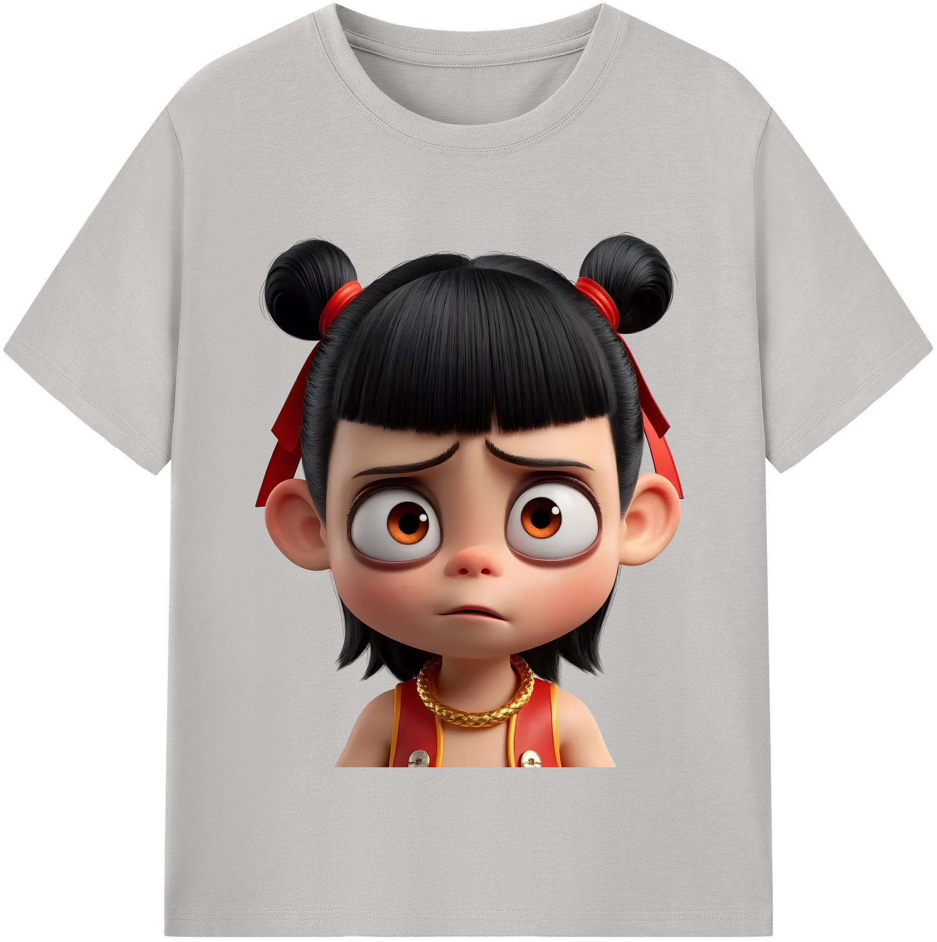 （画像用） Ne Zha 2 ナタ 魔童の大暴れ 綿100％半袖Tシャツ（フロントプリント）