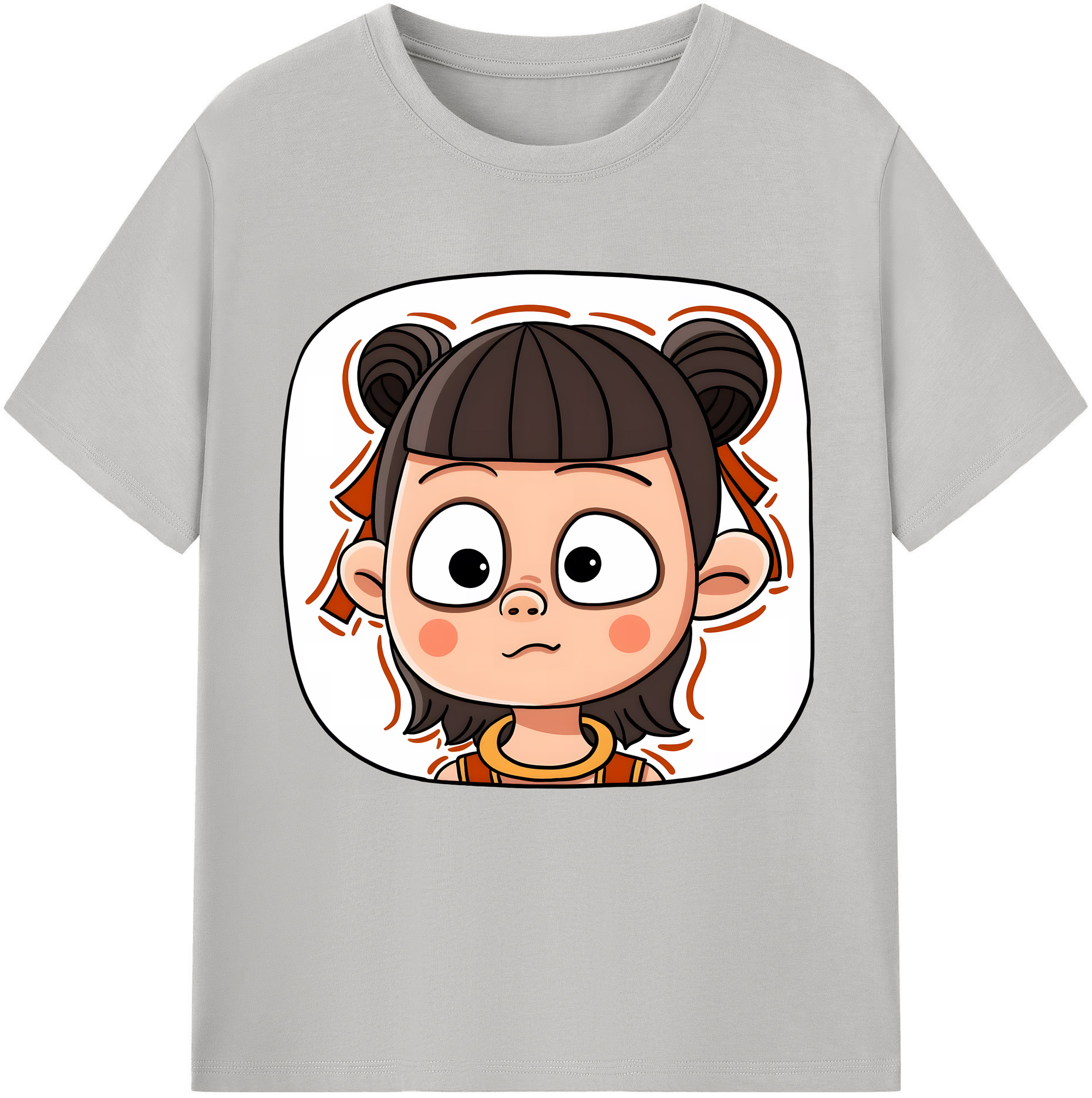 （画像用） Ne Zha 2 ナタ 魔童の大暴れ 綿100％半袖Tシャツ（フロントプリント）