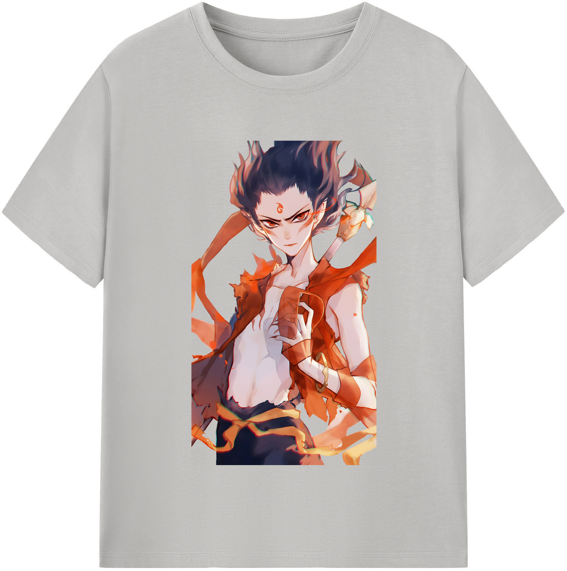 （画像用） Ne Zha 2 ナタ 魔童の大暴れ 綿100％半袖Tシャツ（フロントプリント）