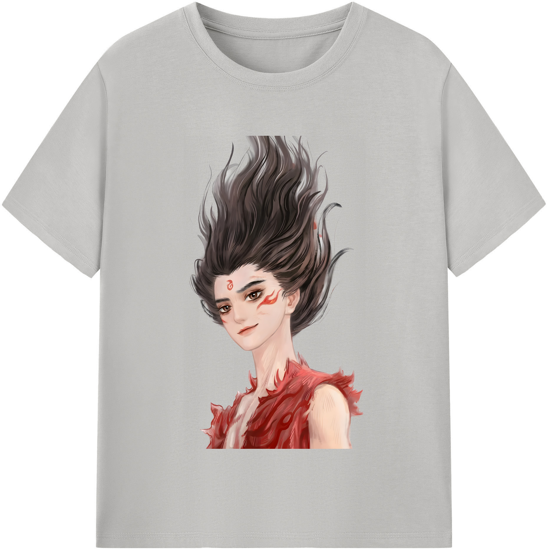 （画像用） Ne Zha 2 ナタ 魔童の大暴れ 綿100％半袖Tシャツ（フロントプリント）