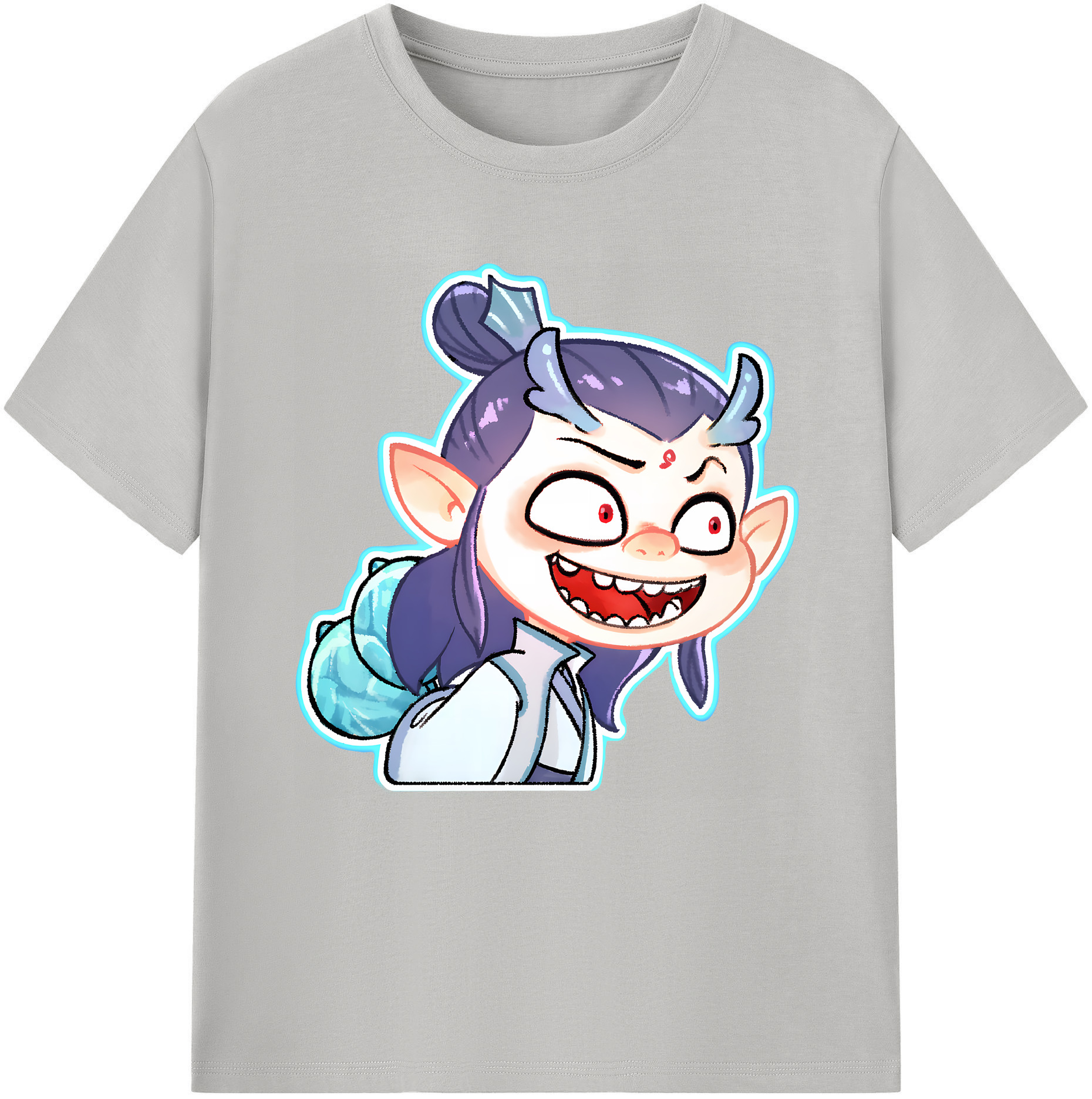 （画像用） Ne Zha 2 ナタ 魔童の大暴れ 綿100％半袖Tシャツ（フロントプリント）