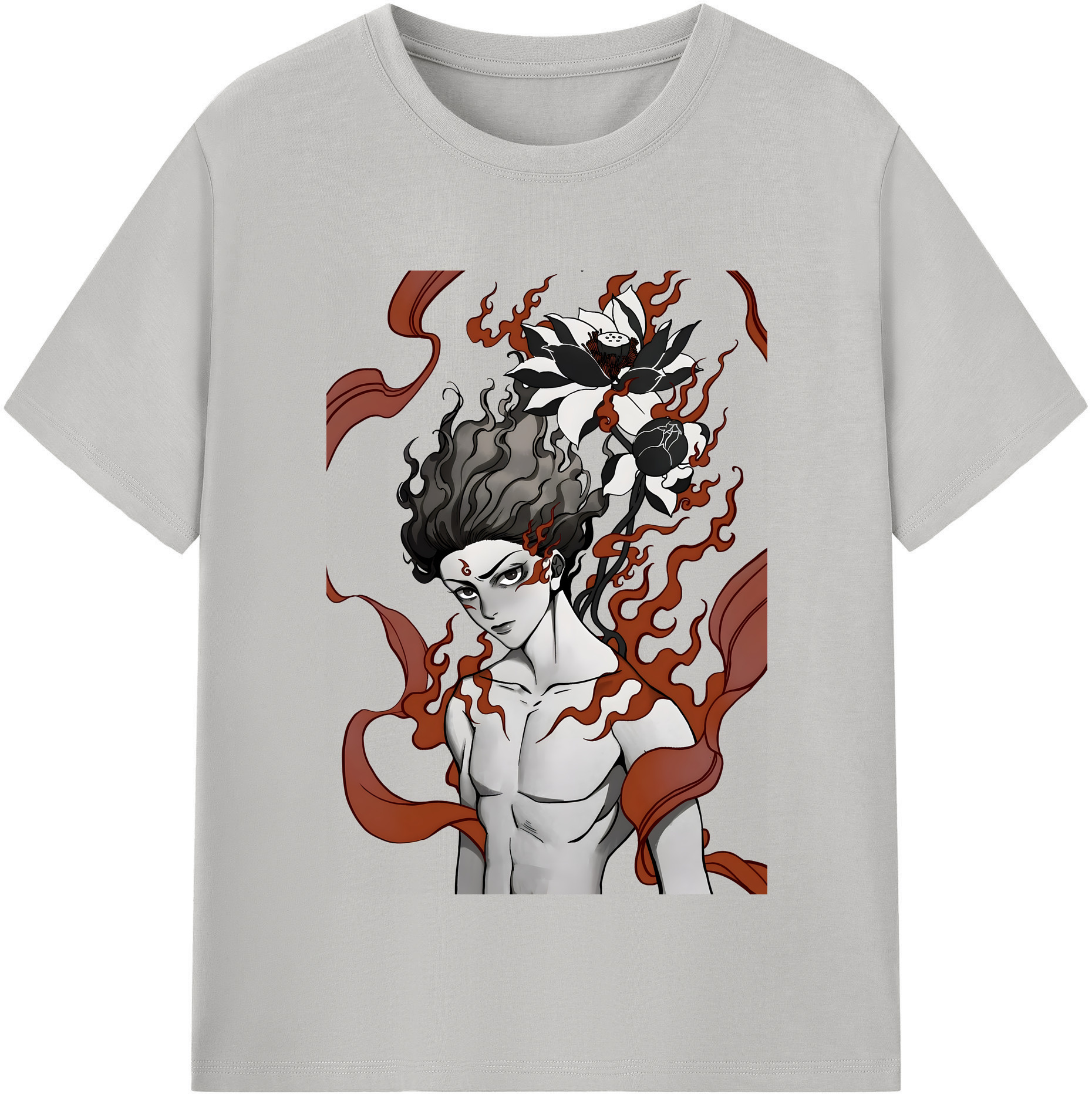 （画像用） Ne Zha 2 ナタ 魔童の大暴れ 綿100％半袖Tシャツ（フロントプリント）