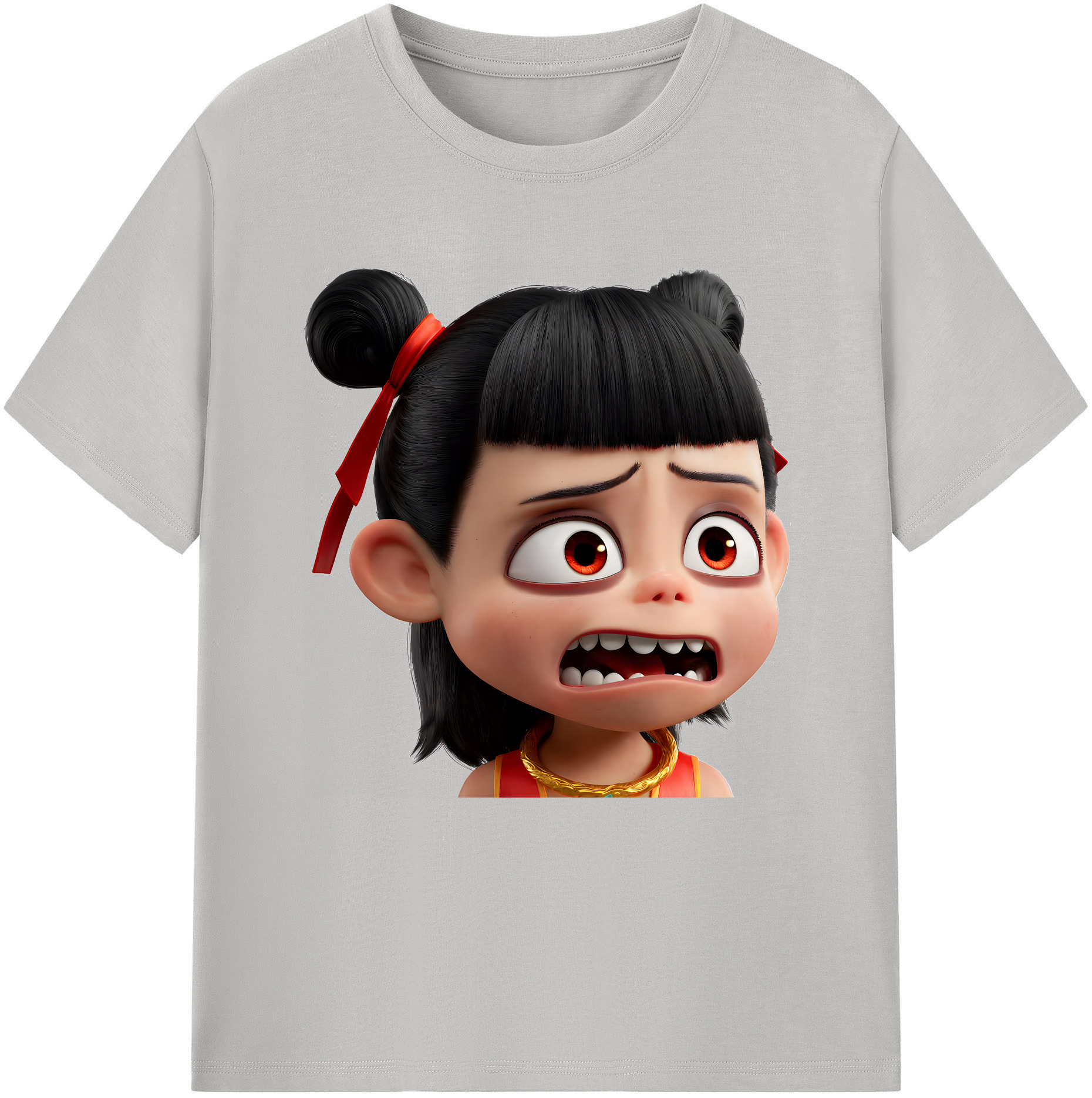 （画像用） Ne Zha 2 ナタ 魔童の大暴れ 綿100％半袖Tシャツ（フロントプリント）