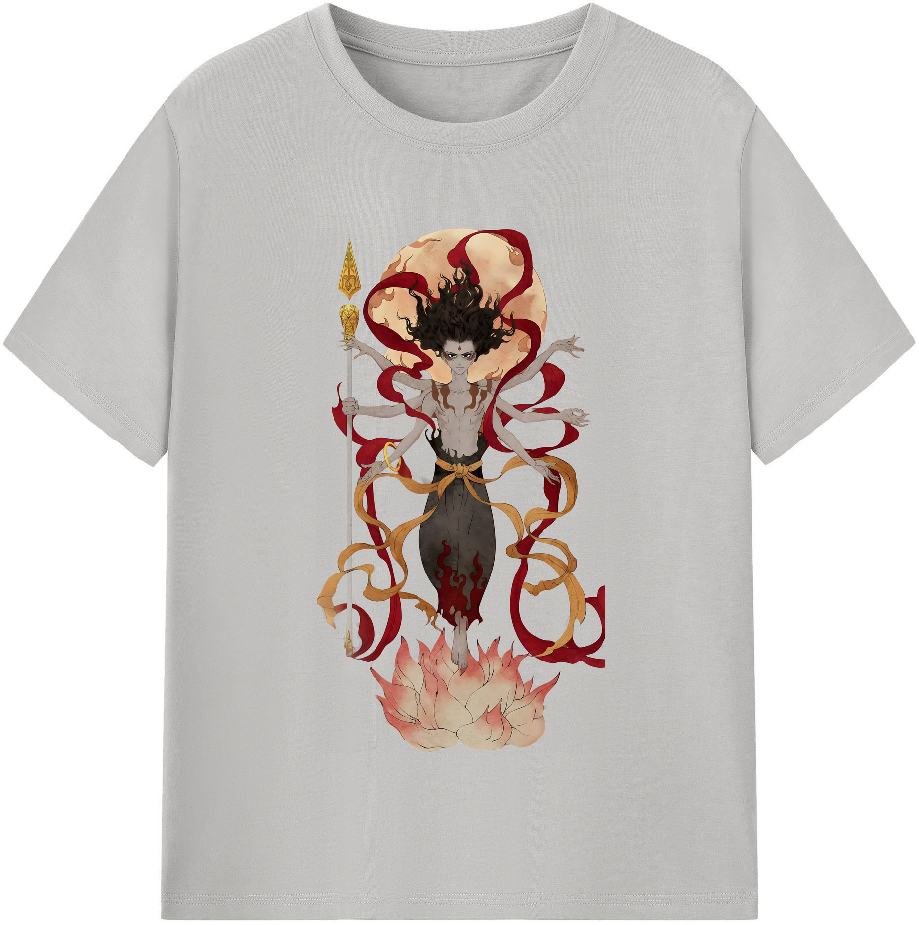 （画像用） Ne Zha 2 ナタ 魔童の大暴れ 綿100％半袖Tシャツ（フロントプリント）