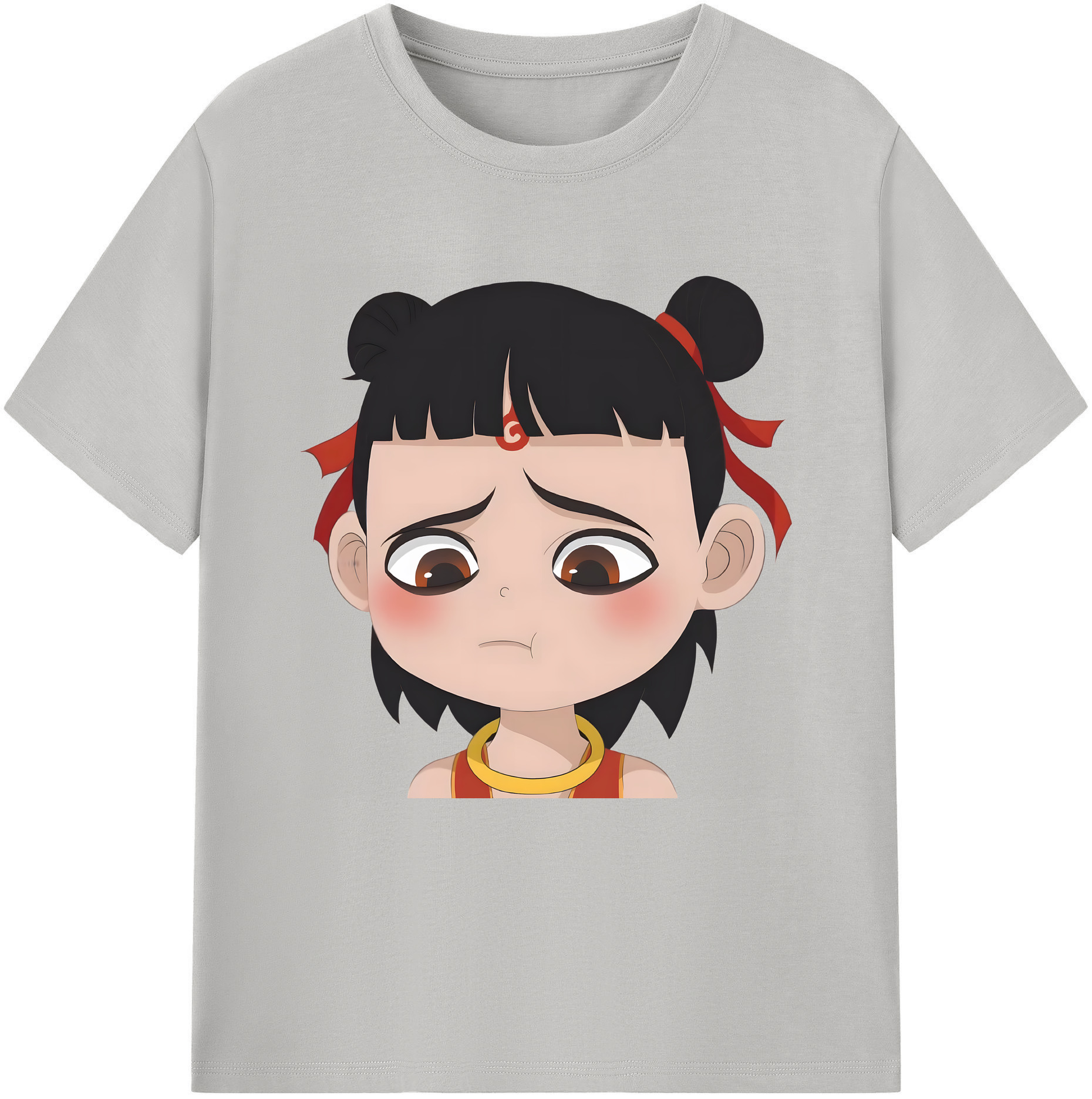 （画像用） Ne Zha 2 ナタ 魔童の大暴れ 綿100％半袖Tシャツ（フロントプリント）