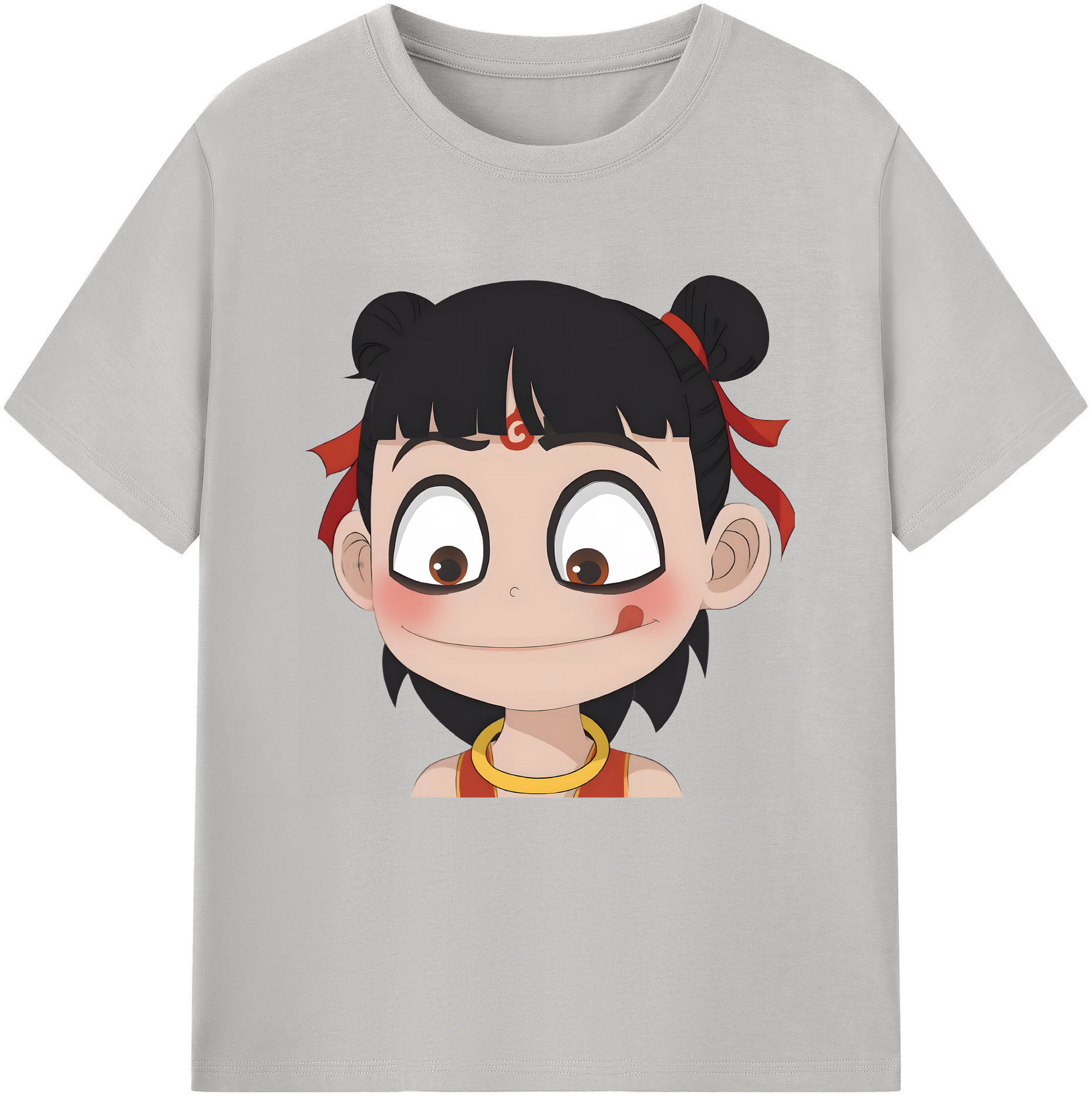 （画像用） Ne Zha 2 ナタ 魔童の大暴れ 綿100％半袖Tシャツ（フロントプリント）