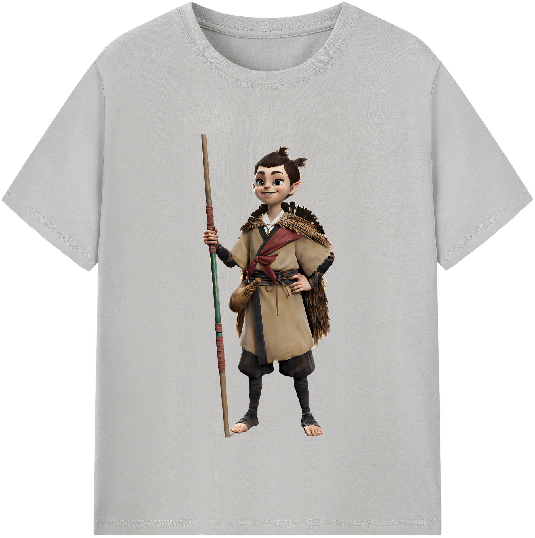 （画像用） Ne Zha 2 ナタ 魔童の大暴れ 綿100％半袖Tシャツ（フロントプリント）