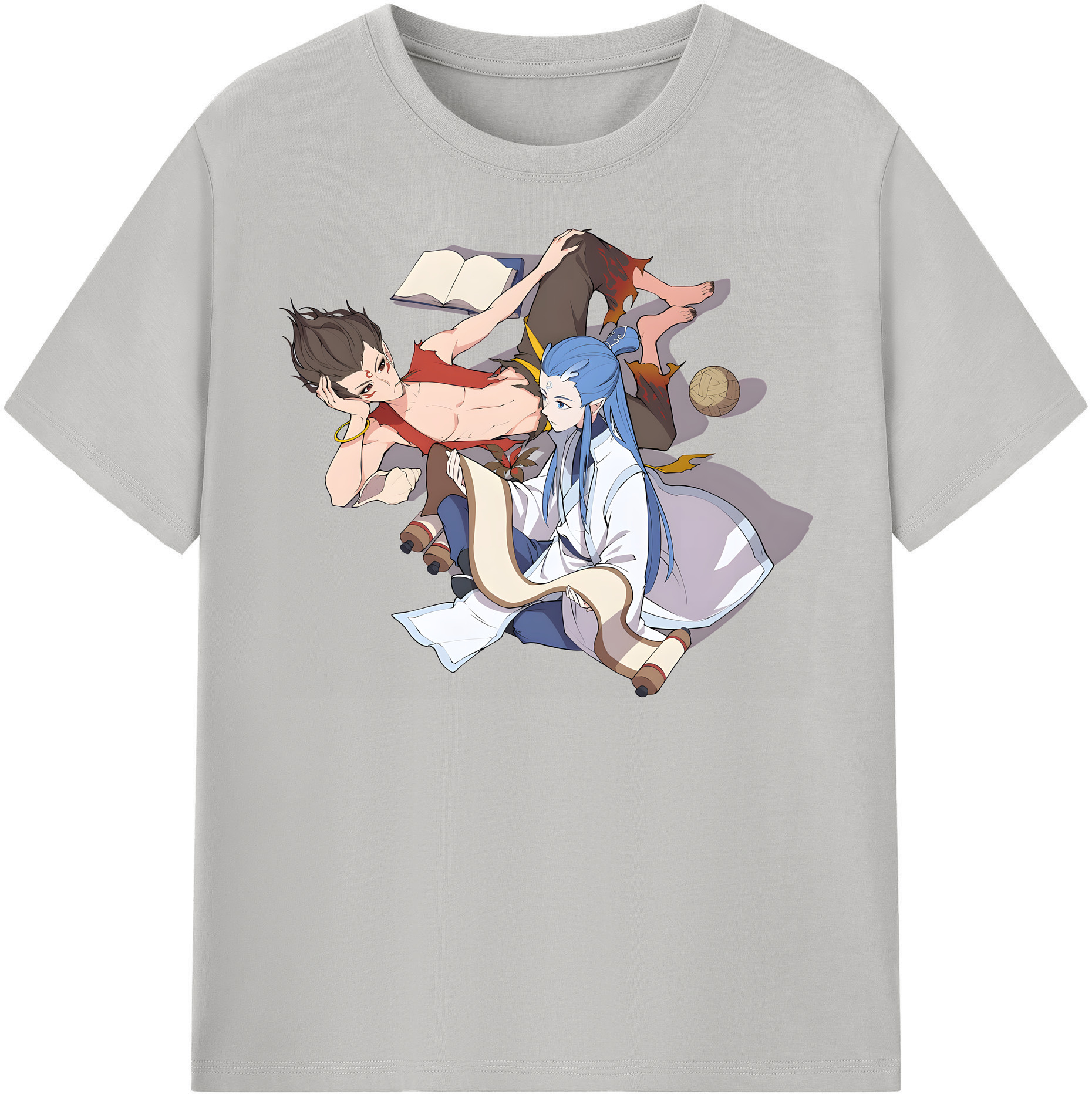 （画像用） Ne Zha 2 ナタ 魔童の大暴れ 綿100％半袖Tシャツ（フロントプリント）