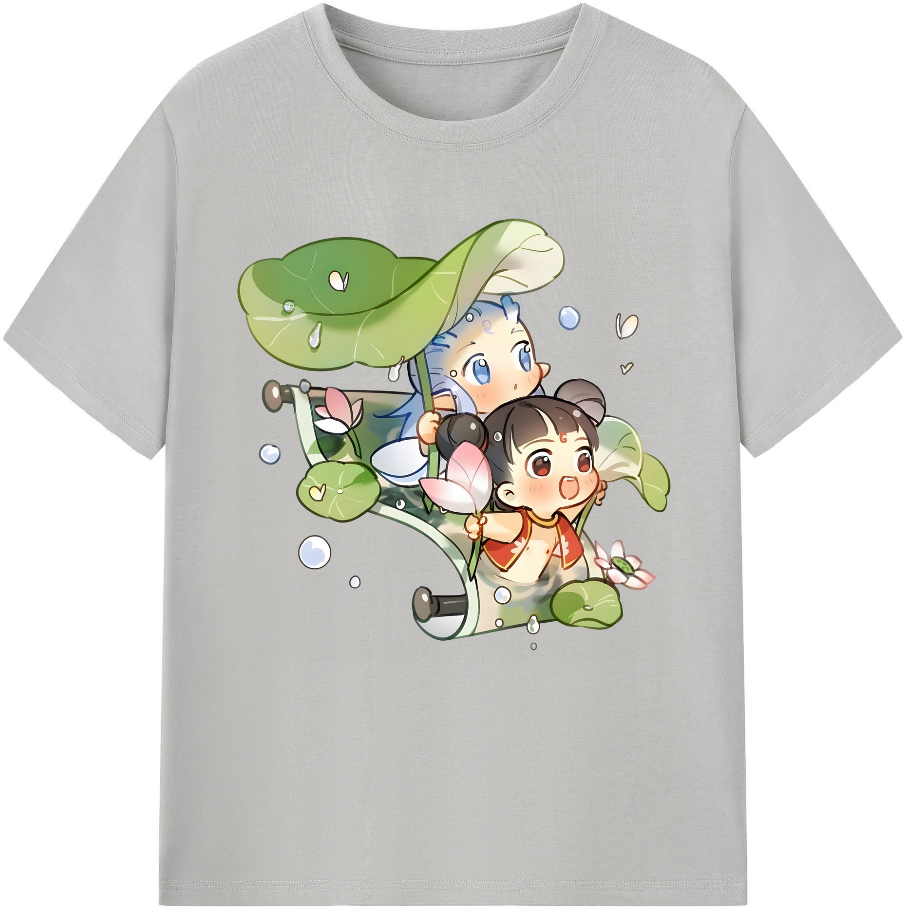 （画像用） Ne Zha 2 ナタ 魔童の大暴れ 綿100％半袖Tシャツ（フロントプリント）
