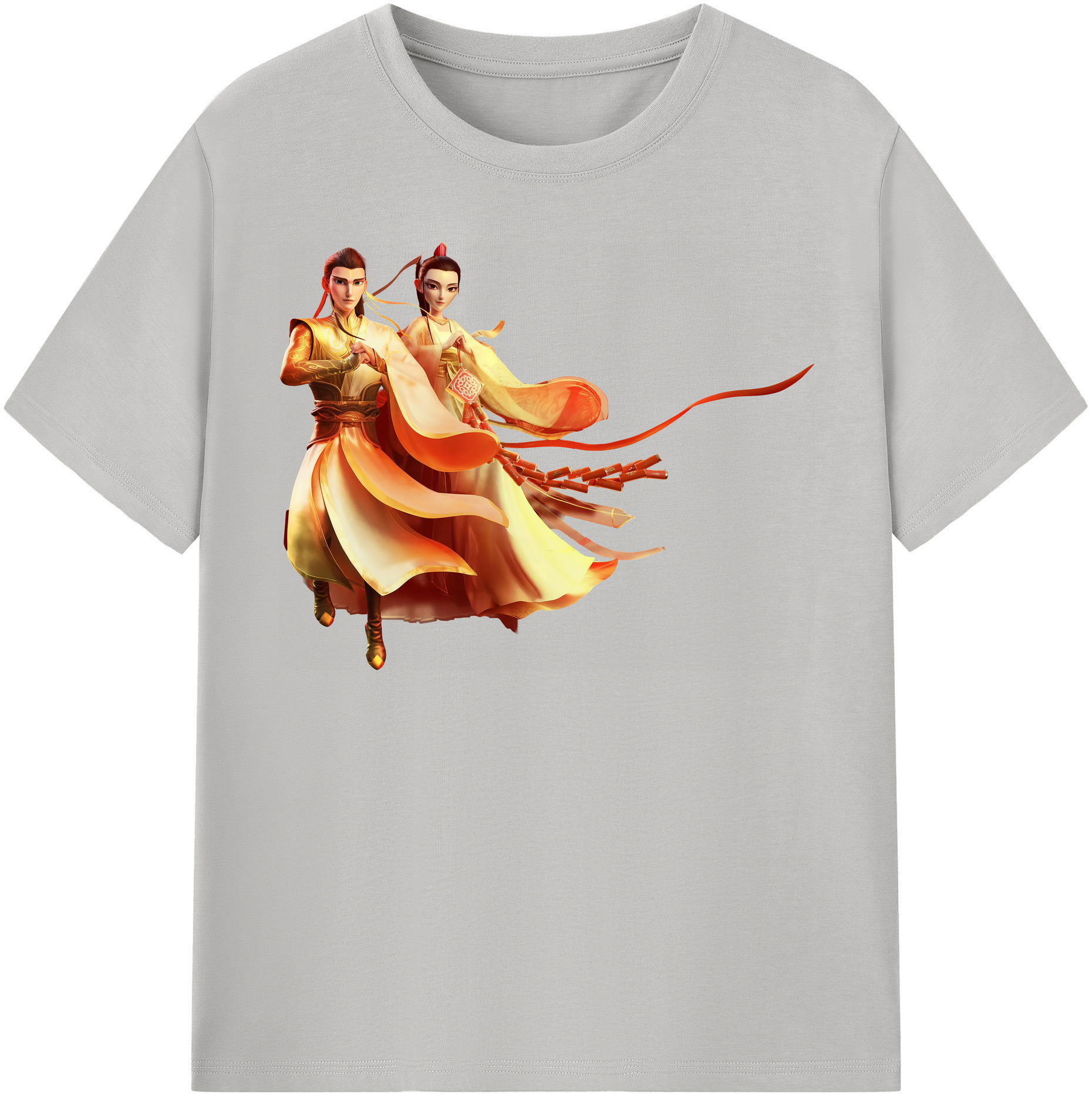 （画像用） Ne Zha 2 ナタ 魔童の大暴れ 綿100％半袖Tシャツ（フロントプリント）