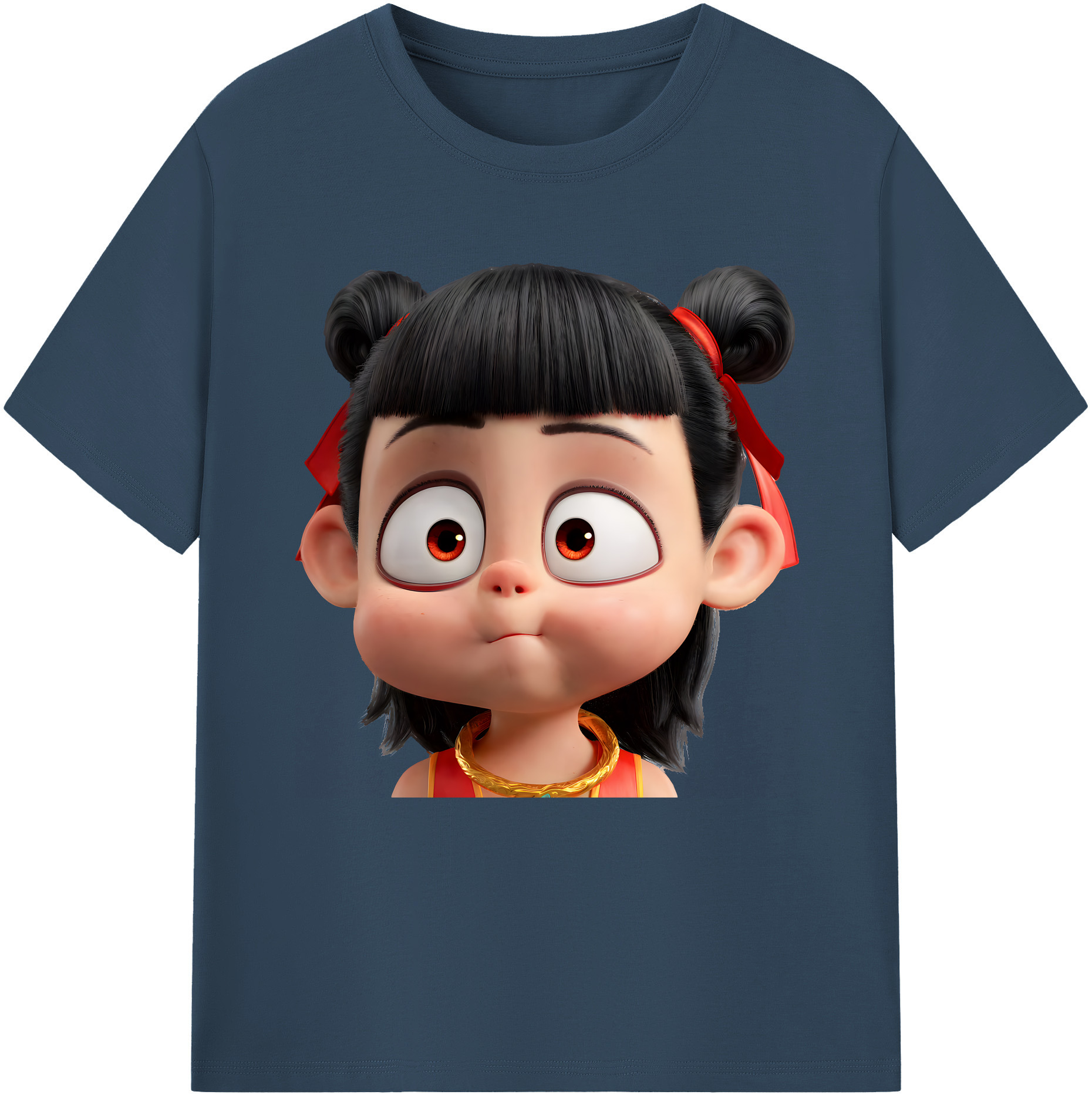 （画像用） Ne Zha 2 ナタ 魔童の大暴れ 綿100％半袖Tシャツ（フロントプリント）