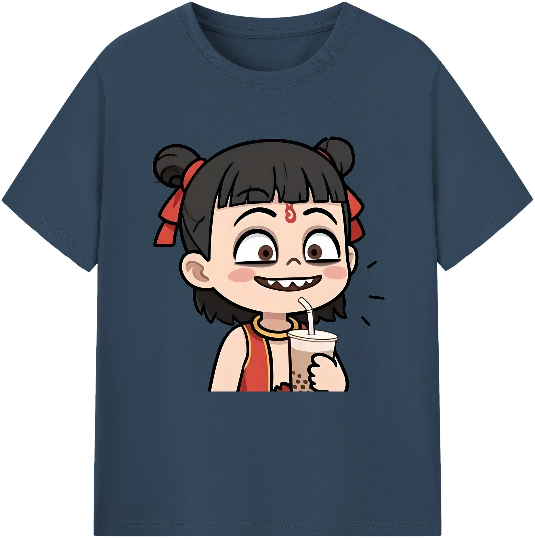 （画像用） Ne Zha 2 ナタ 魔童の大暴れ 綿100％半袖Tシャツ（フロントプリント）