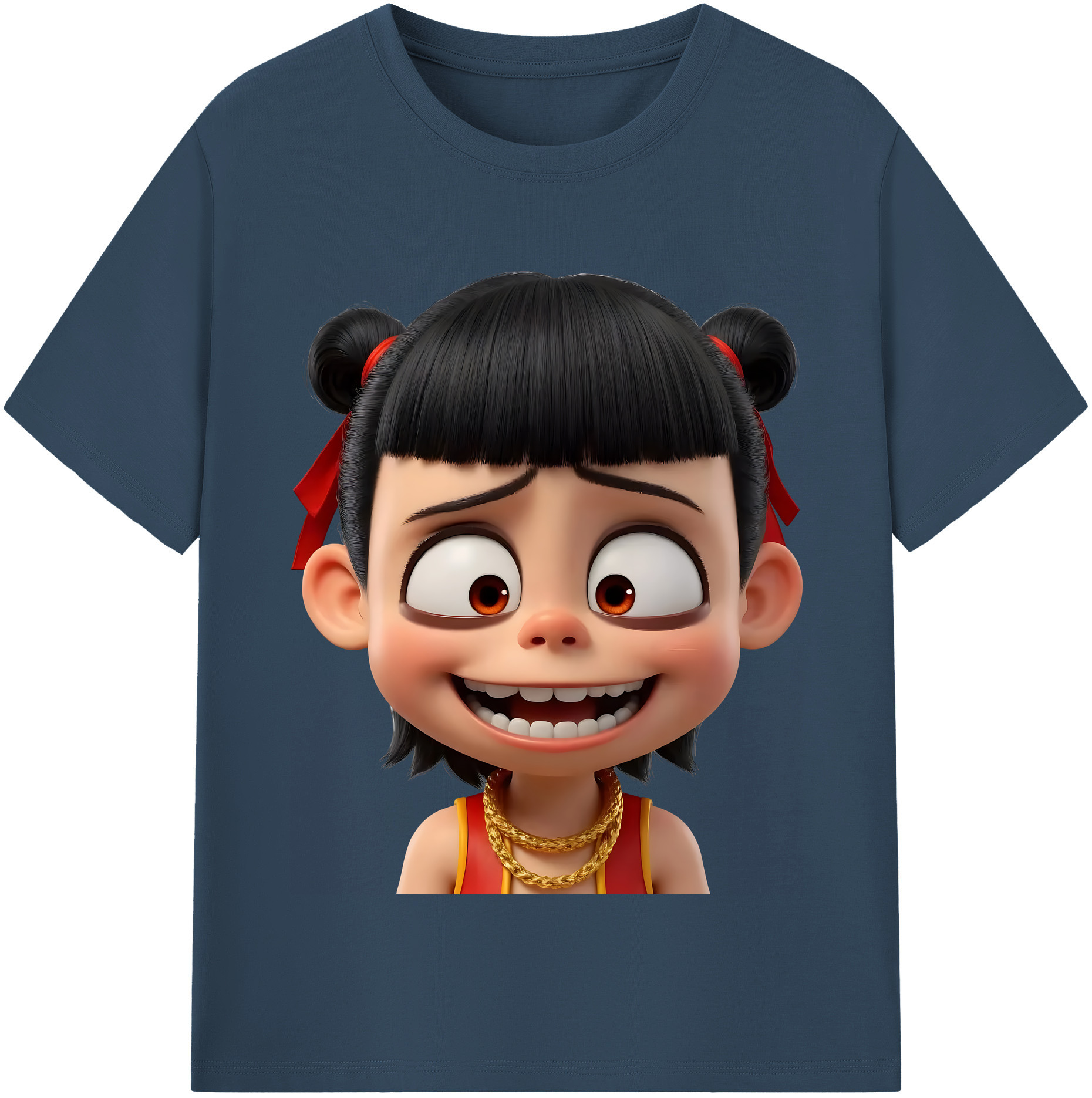 （画像用） Ne Zha 2 ナタ 魔童の大暴れ 綿100％半袖Tシャツ（フロントプリント）