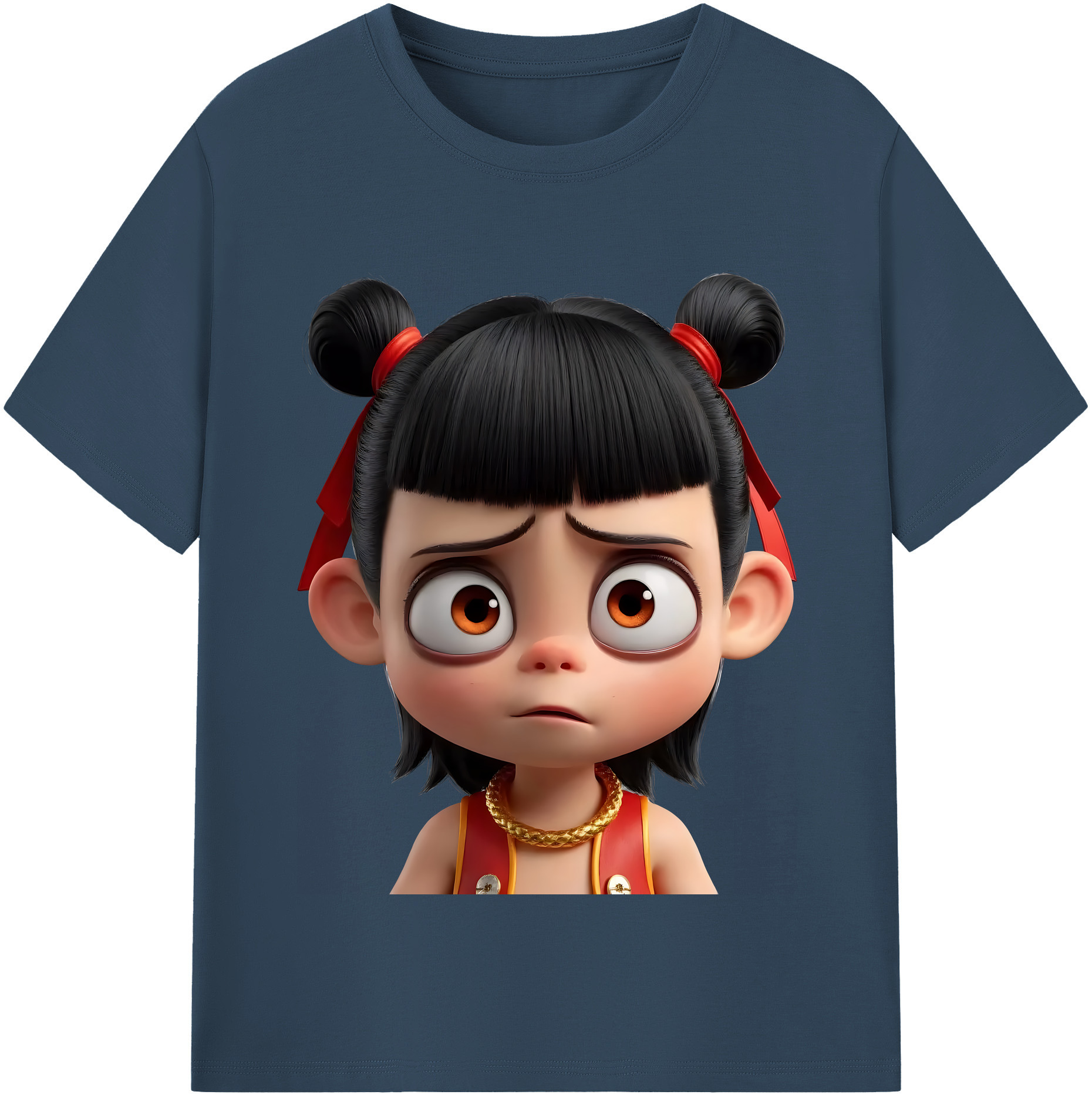 （画像用） Ne Zha 2 ナタ 魔童の大暴れ 綿100％半袖Tシャツ（フロントプリント）