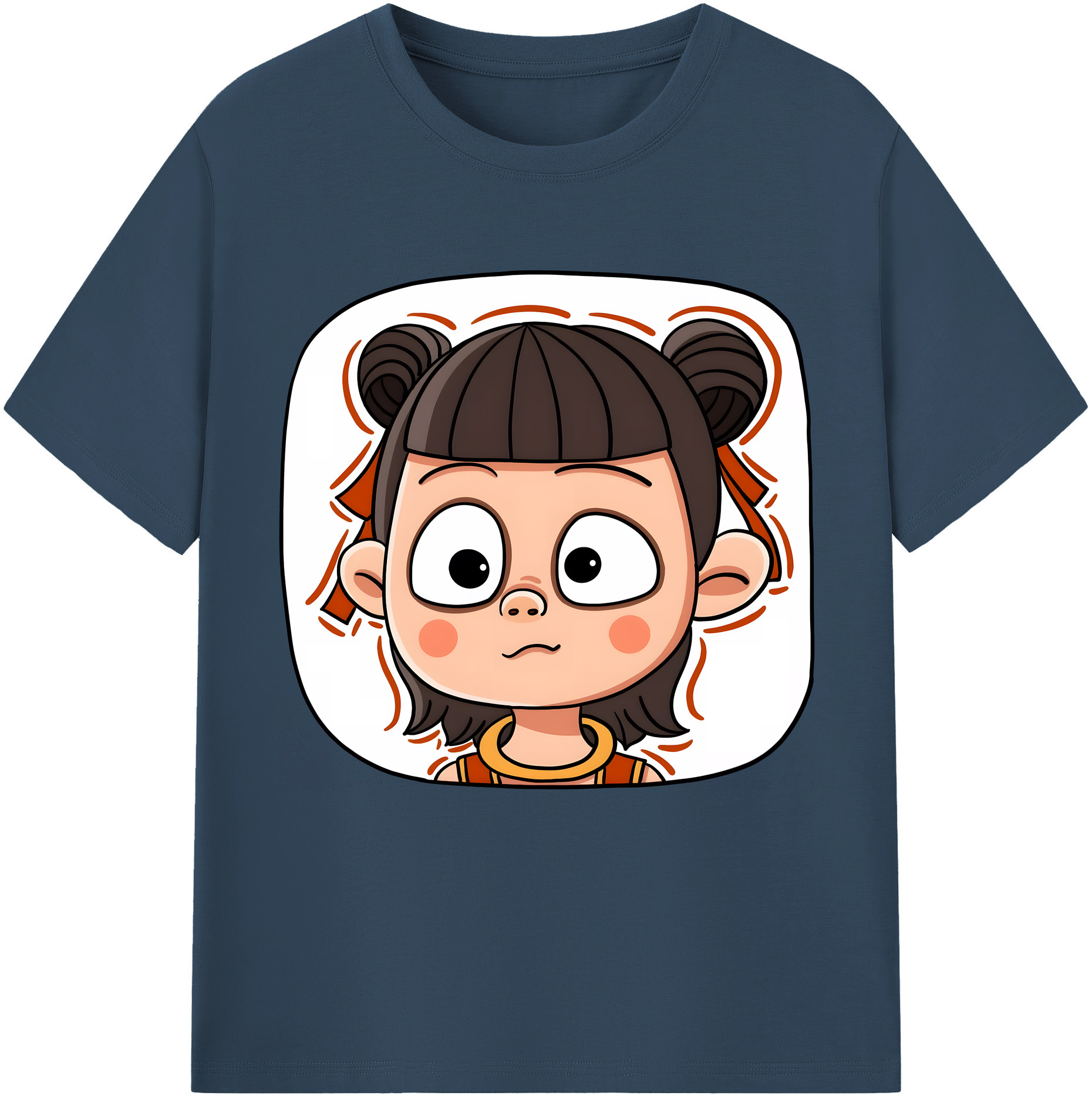 （画像用） Ne Zha 2 ナタ 魔童の大暴れ 綿100％半袖Tシャツ（フロントプリント）