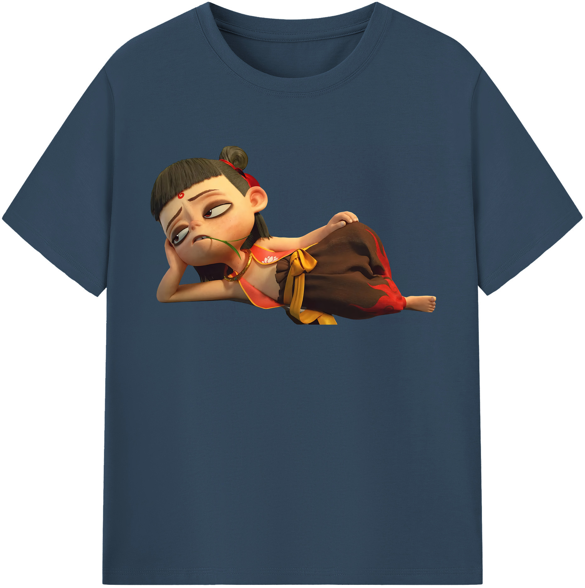 （画像用） Ne Zha 2 ナタ 魔童の大暴れ 綿100％半袖Tシャツ（フロントプリント）