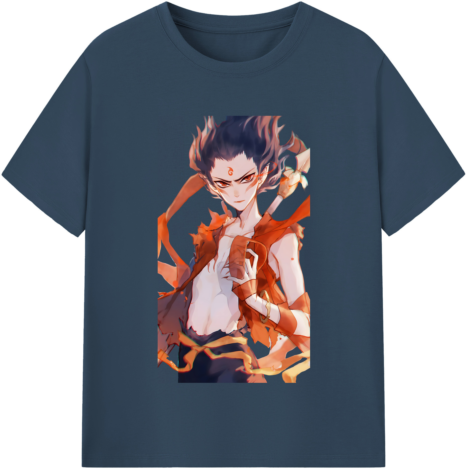 （画像用） Ne Zha 2 ナタ 魔童の大暴れ 綿100％半袖Tシャツ（フロントプリント）