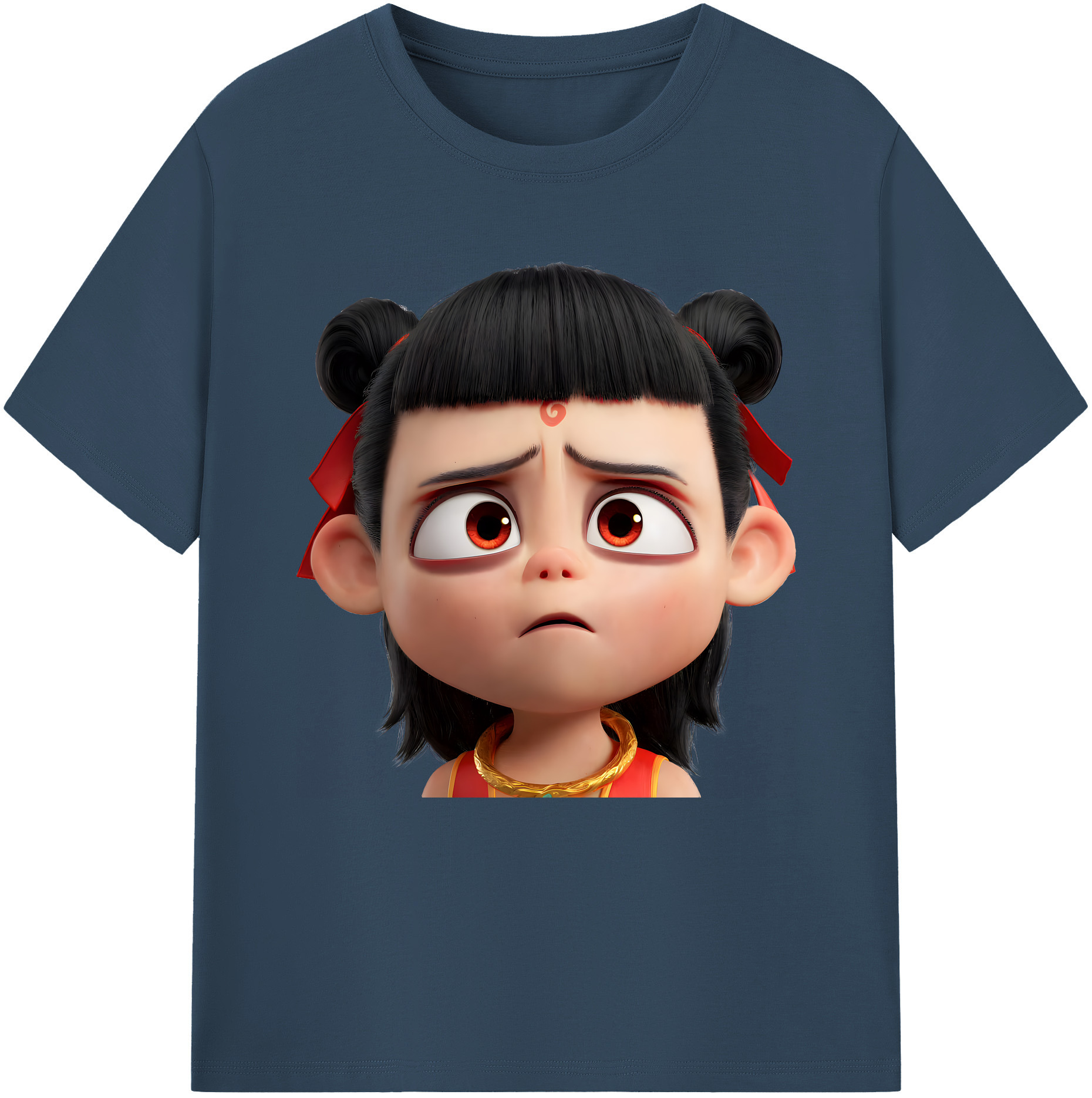 （画像用） Ne Zha 2 ナタ 魔童の大暴れ 綿100％半袖Tシャツ（フロントプリント）