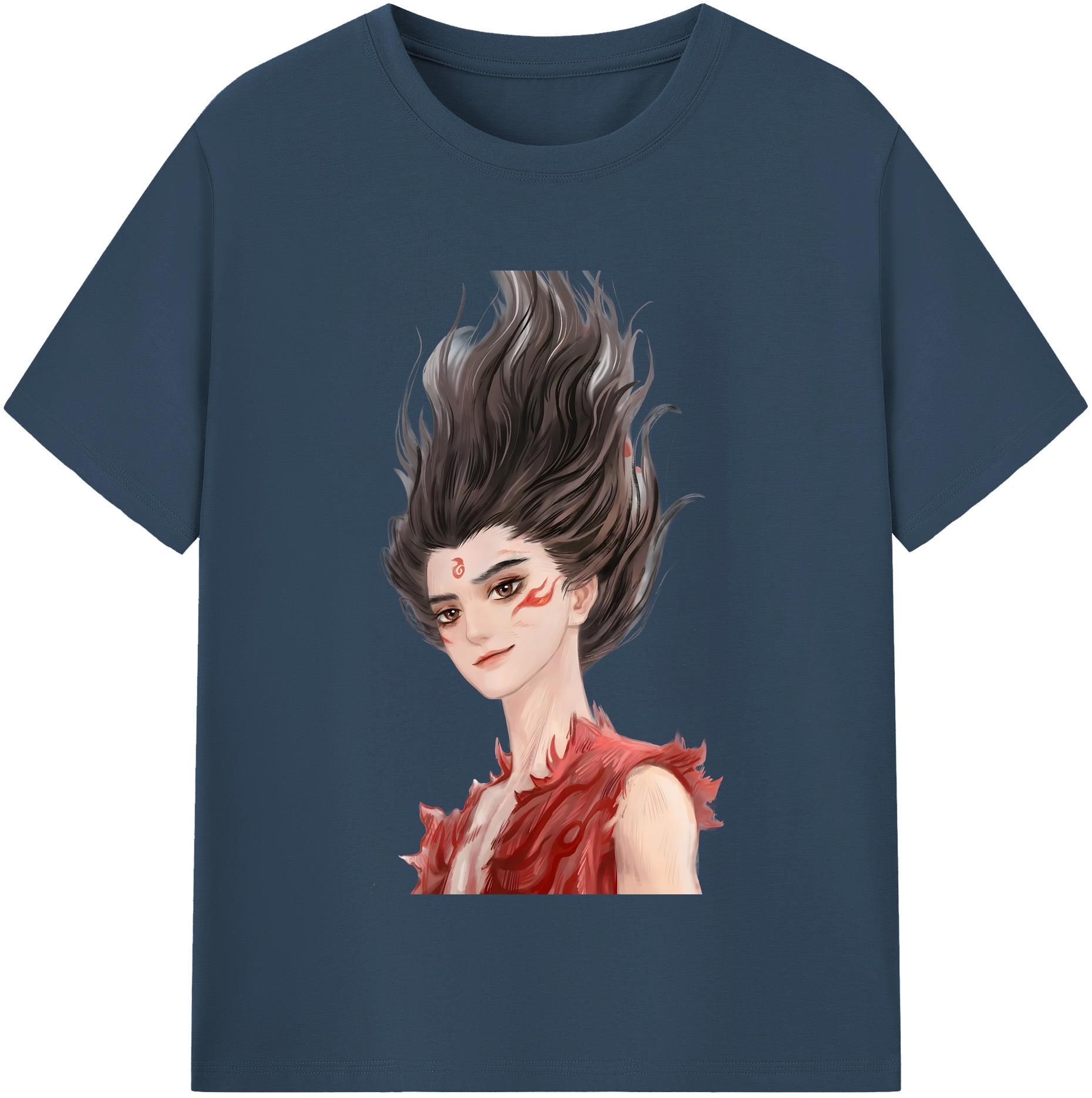 （画像用） Ne Zha 2 ナタ 魔童の大暴れ 綿100％半袖Tシャツ（フロントプリント）
