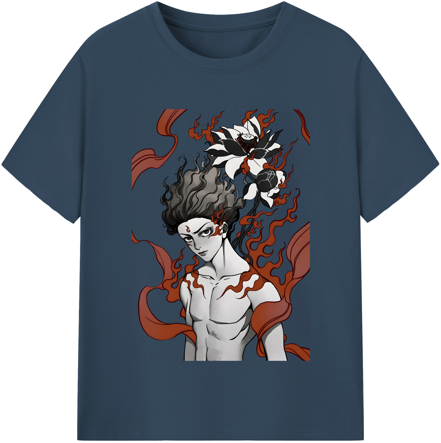 （画像用） Ne Zha 2 ナタ 魔童の大暴れ 綿100％半袖Tシャツ（フロントプリント）