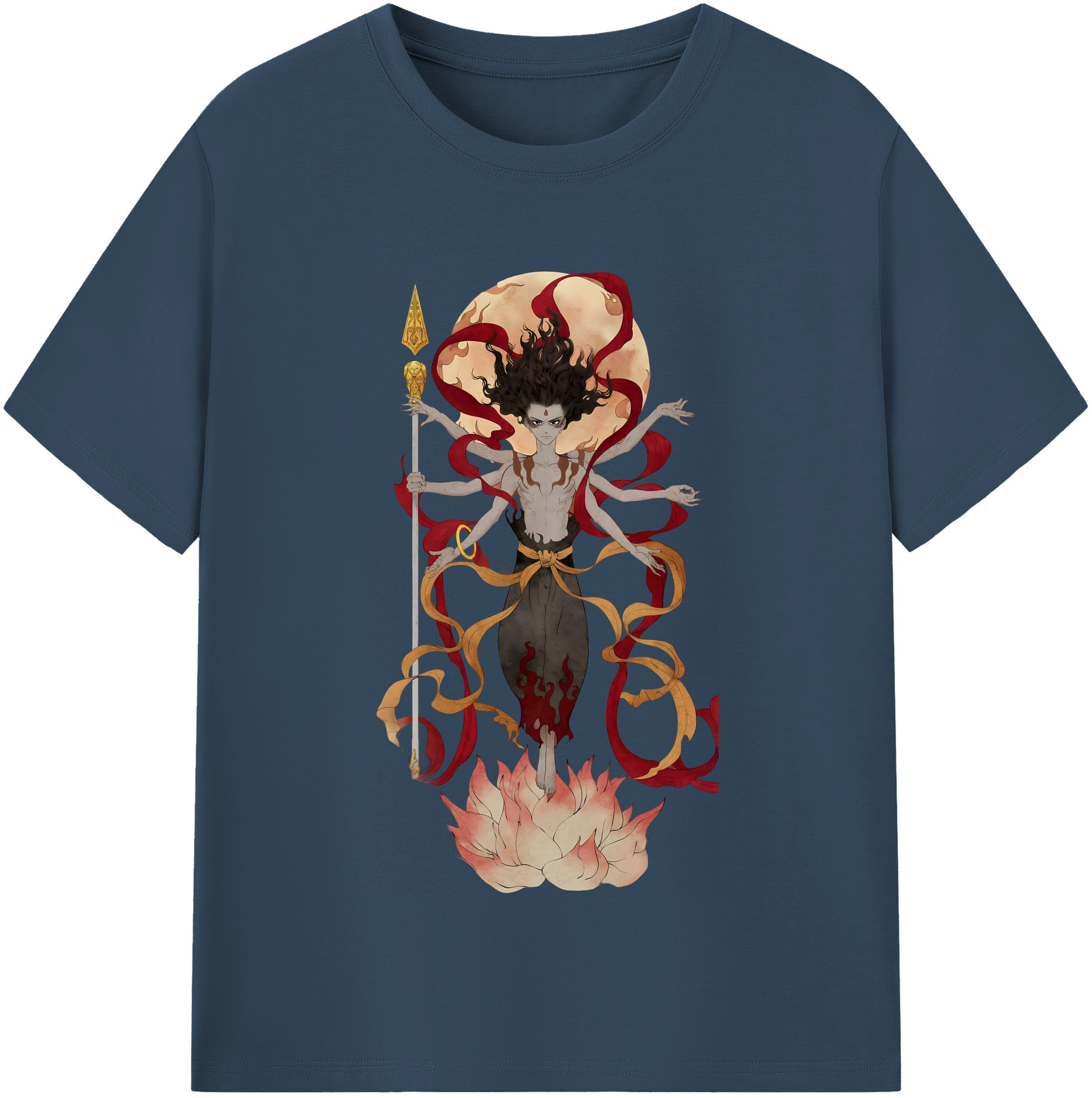 （画像用） Ne Zha 2 ナタ 魔童の大暴れ 綿100％半袖Tシャツ（フロントプリント）