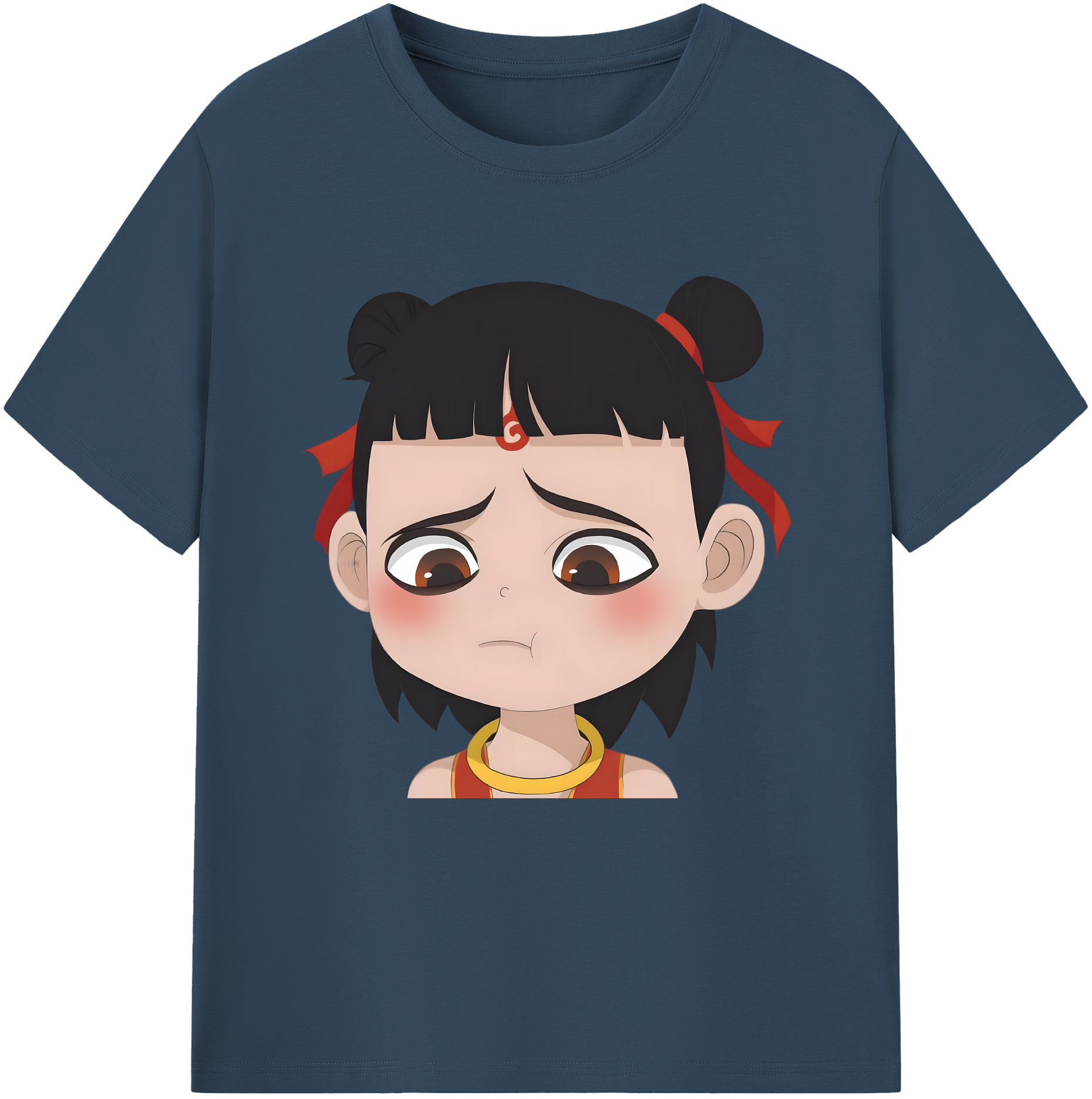 （画像用） Ne Zha 2 ナタ 魔童の大暴れ 綿100％半袖Tシャツ（フロントプリント）