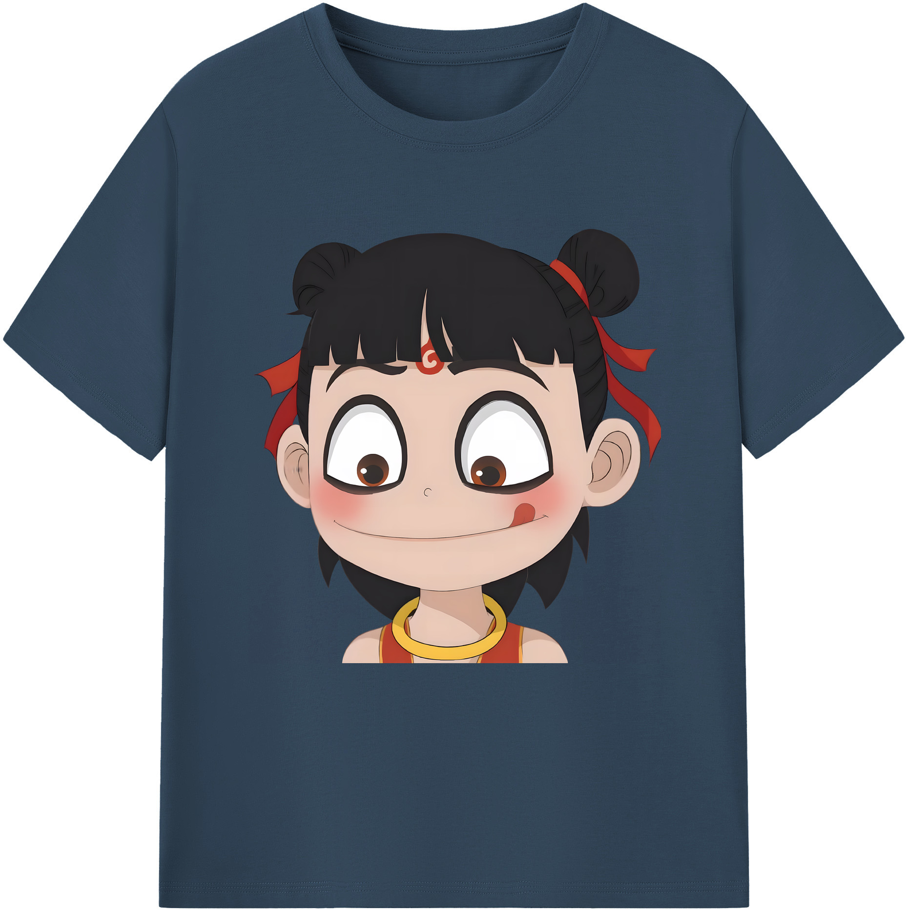 （画像用） Ne Zha 2 ナタ 魔童の大暴れ 綿100％半袖Tシャツ（フロントプリント）