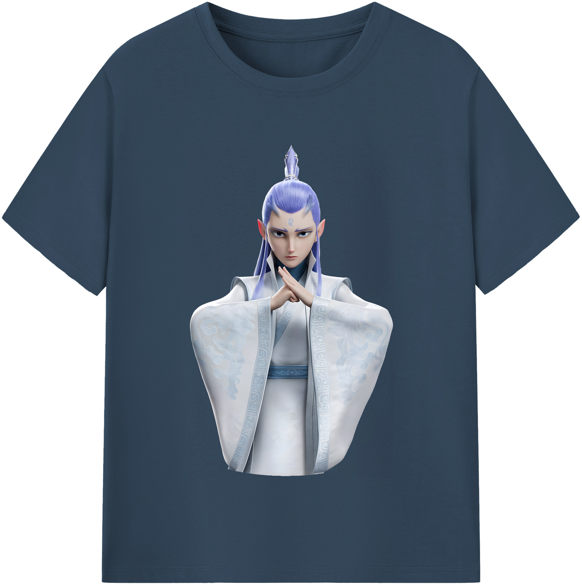 （画像用） Ne Zha 2 ナタ 魔童の大暴れ 綿100％半袖Tシャツ（フロントプリント）