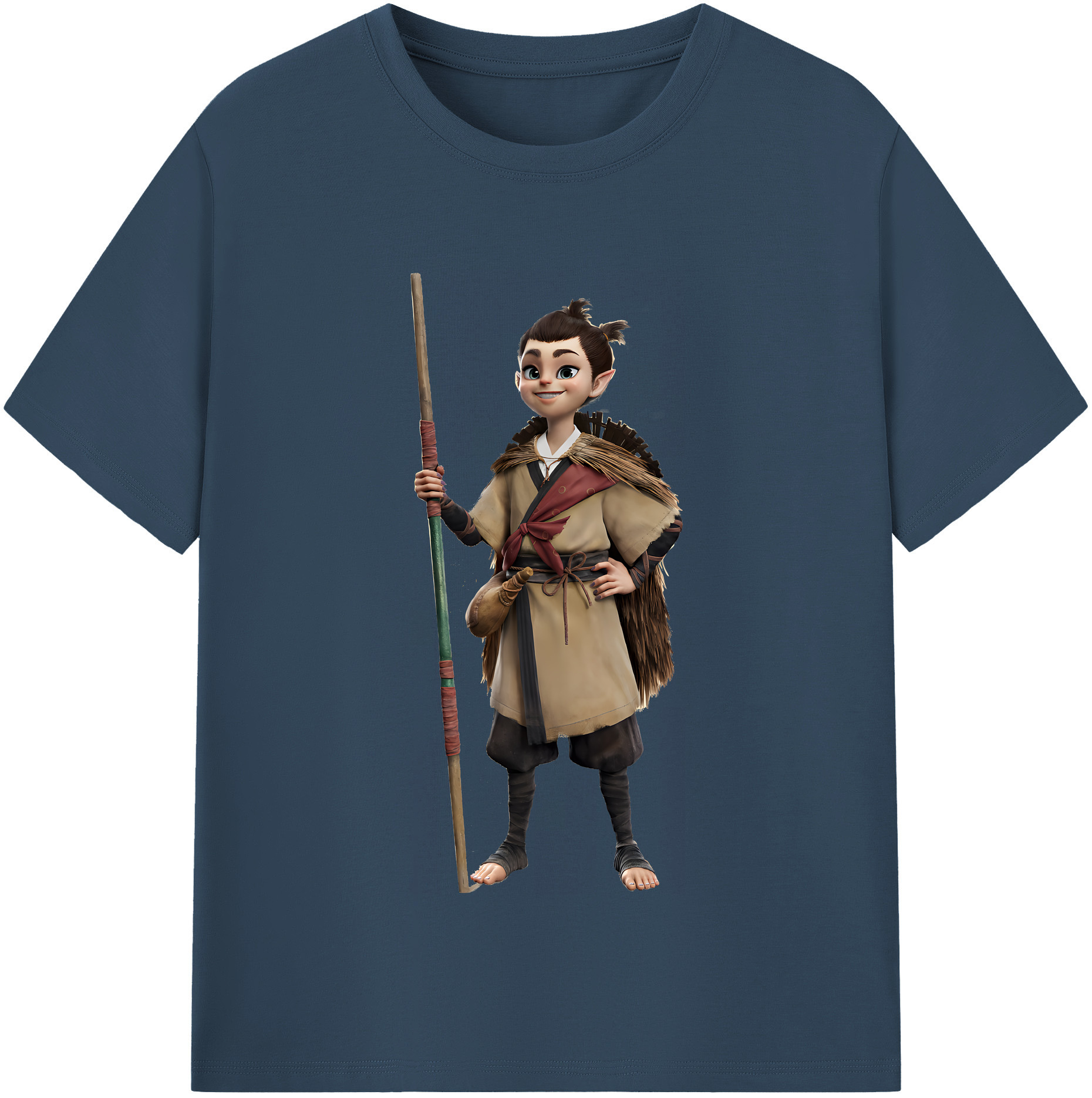 （画像用） Ne Zha 2 ナタ 魔童の大暴れ 綿100％半袖Tシャツ（フロントプリント）