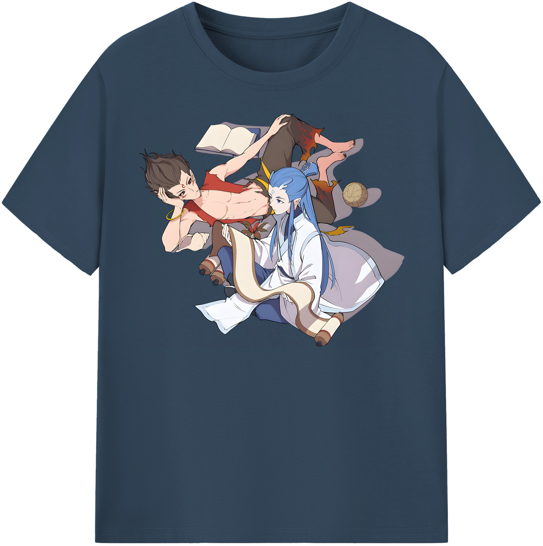 （画像用） Ne Zha 2 ナタ 魔童の大暴れ 綿100％半袖Tシャツ（フロントプリント）