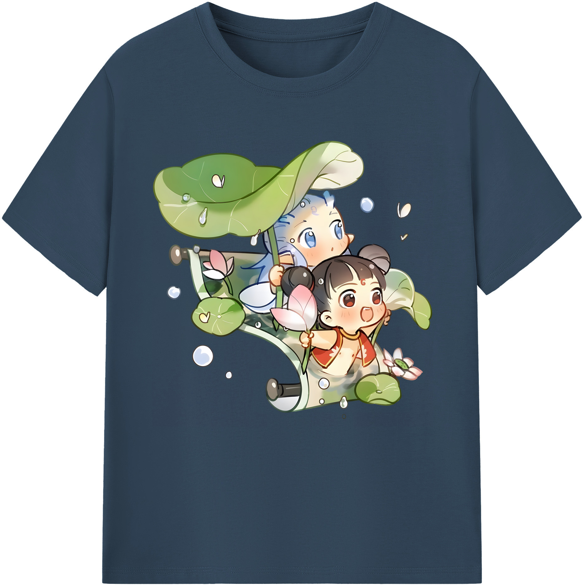 （画像用） Ne Zha 2 ナタ 魔童の大暴れ 綿100％半袖Tシャツ（フロントプリント）