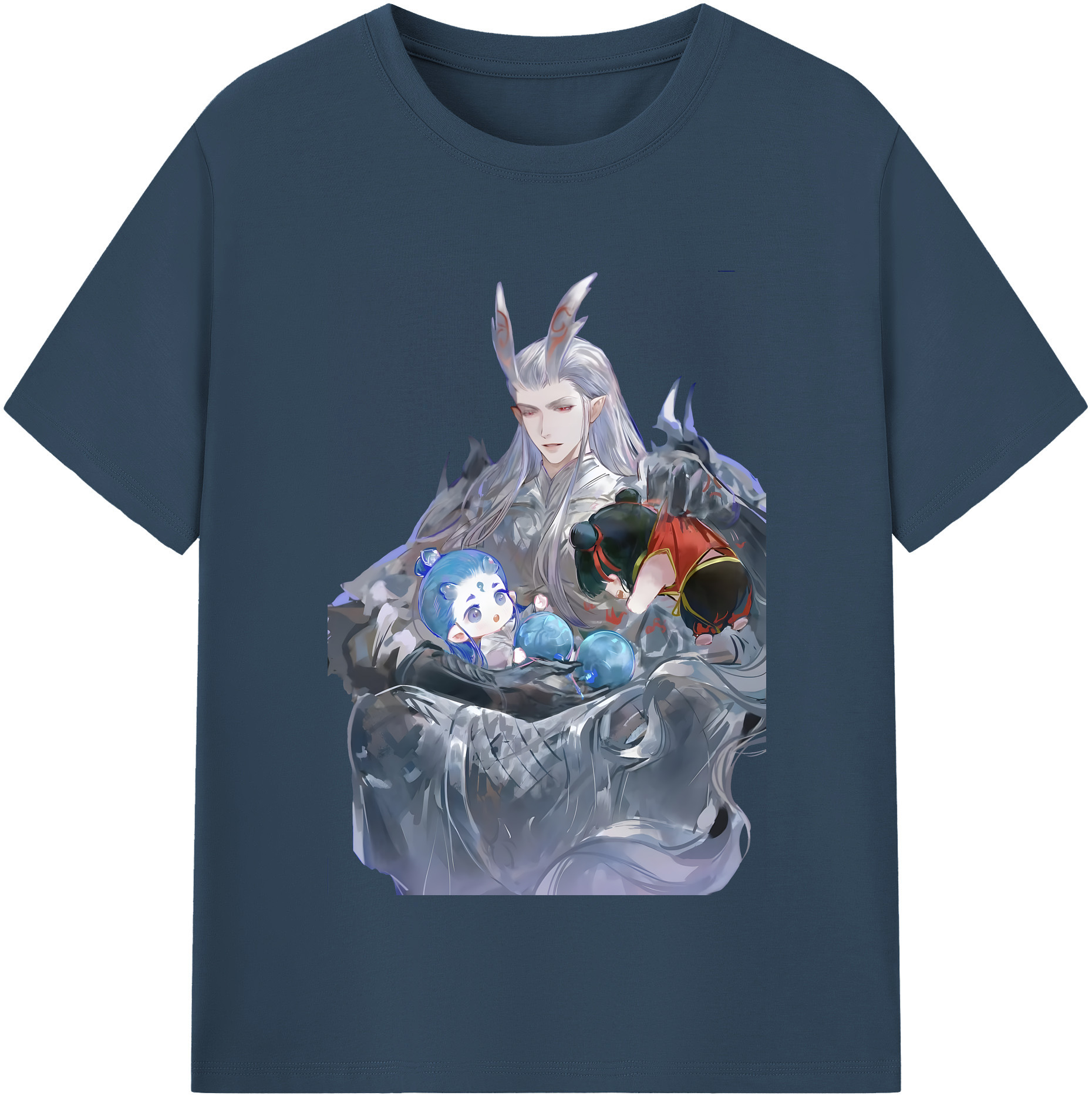 （画像用） Ne Zha 2 ナタ 魔童の大暴れ 綿100％半袖Tシャツ（フロントプリント）