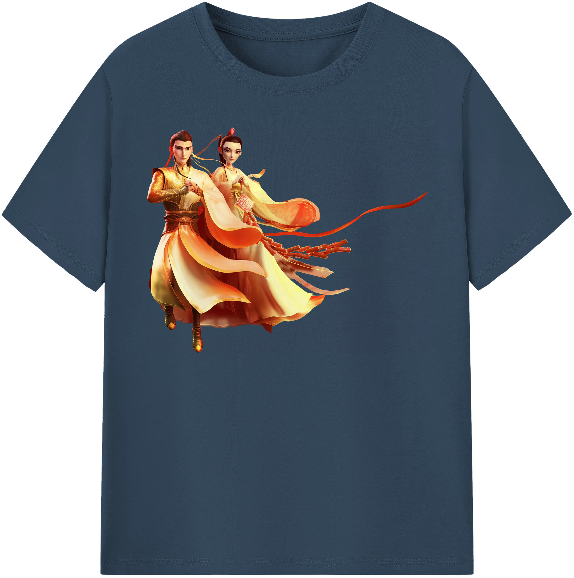 （画像用） Ne Zha 2 ナタ 魔童の大暴れ 綿100％半袖Tシャツ（フロントプリント）