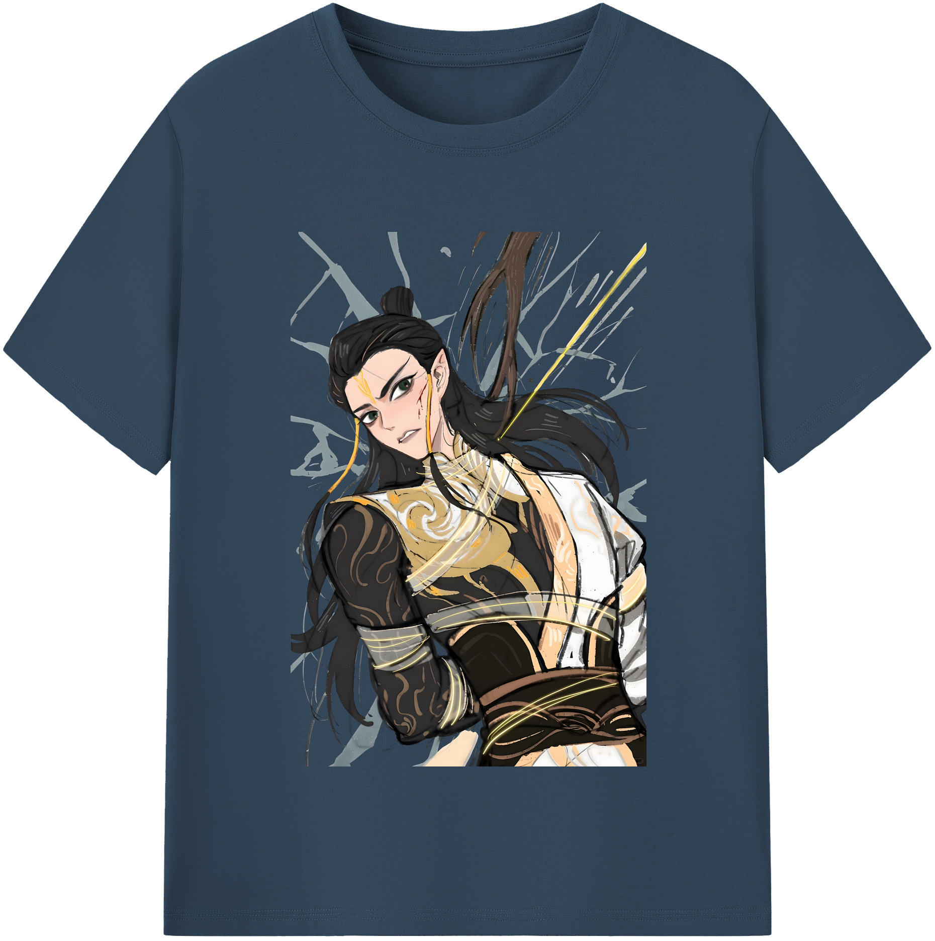 （画像用） Ne Zha 2 ナタ 魔童の大暴れ 綿100％半袖Tシャツ（フロントプリント）