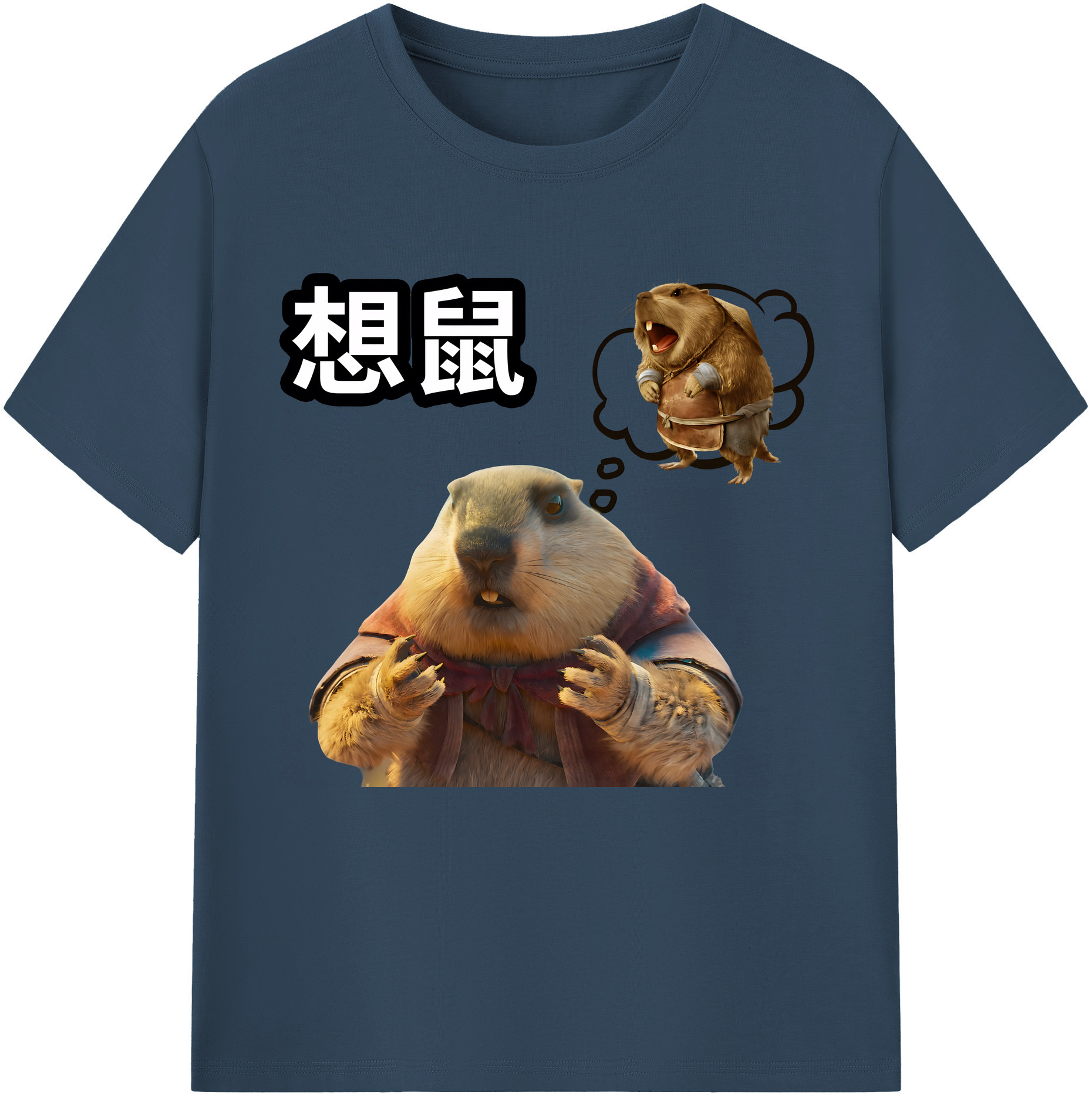 （画像用） Ne Zha 2 ナタ 魔童の大暴れ 綿100％半袖Tシャツ（フロントプリント）