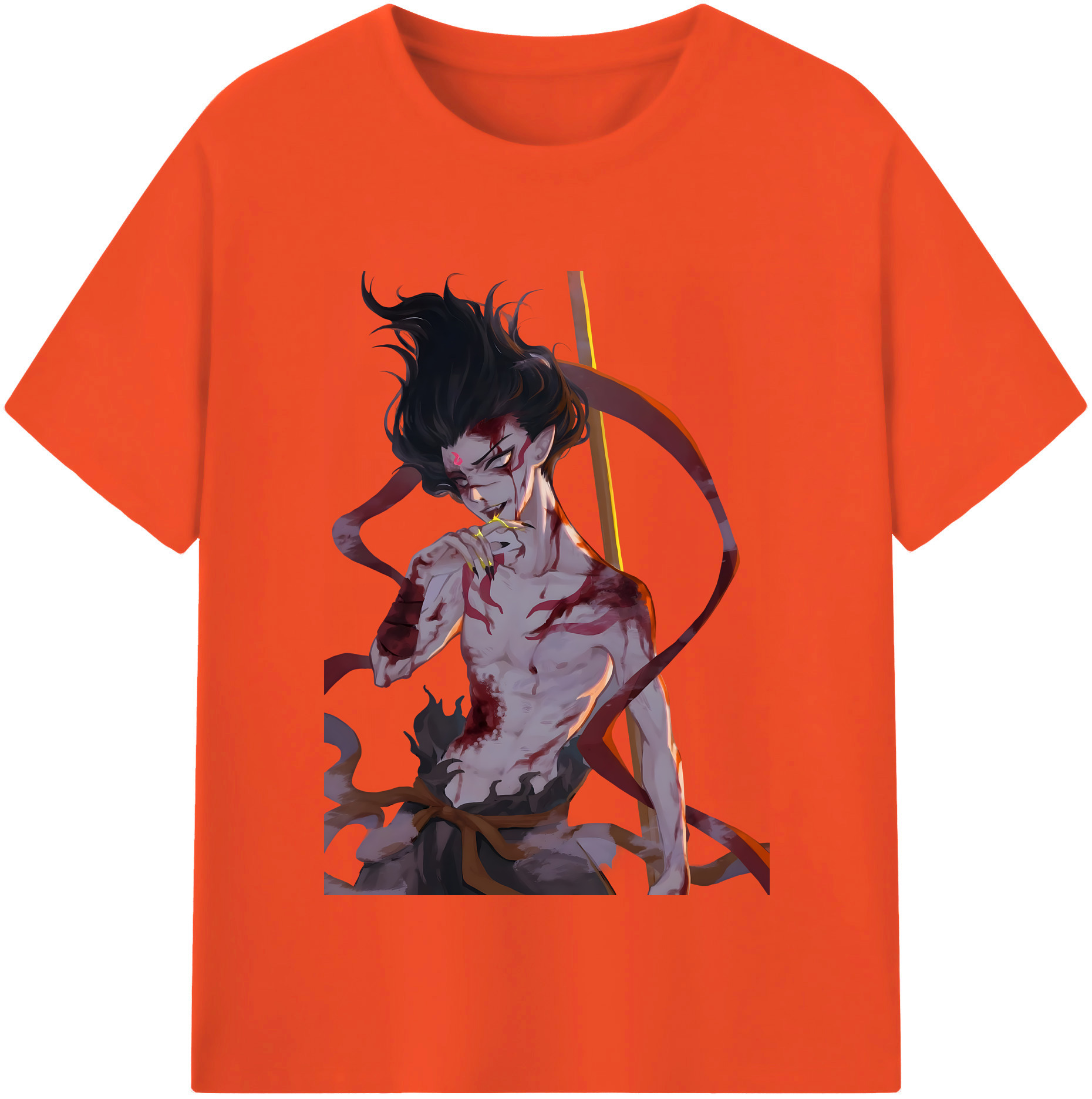 （画像用） Ne Zha 2 ナタ 魔童の大暴れ 綿100％半袖Tシャツ（フロントプリント）