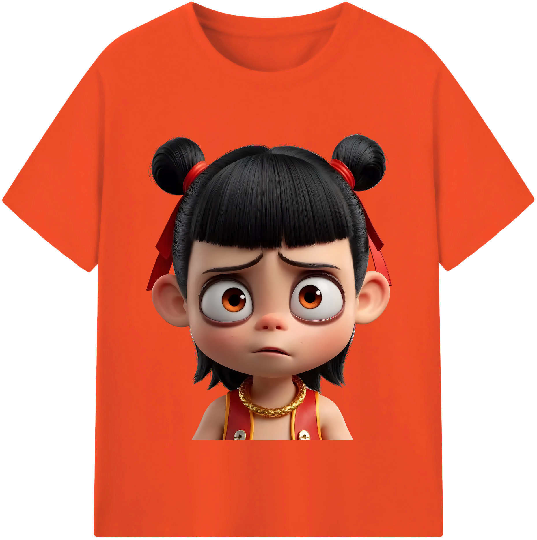 （画像用） Ne Zha 2 ナタ 魔童の大暴れ 綿100％半袖Tシャツ（フロントプリント）