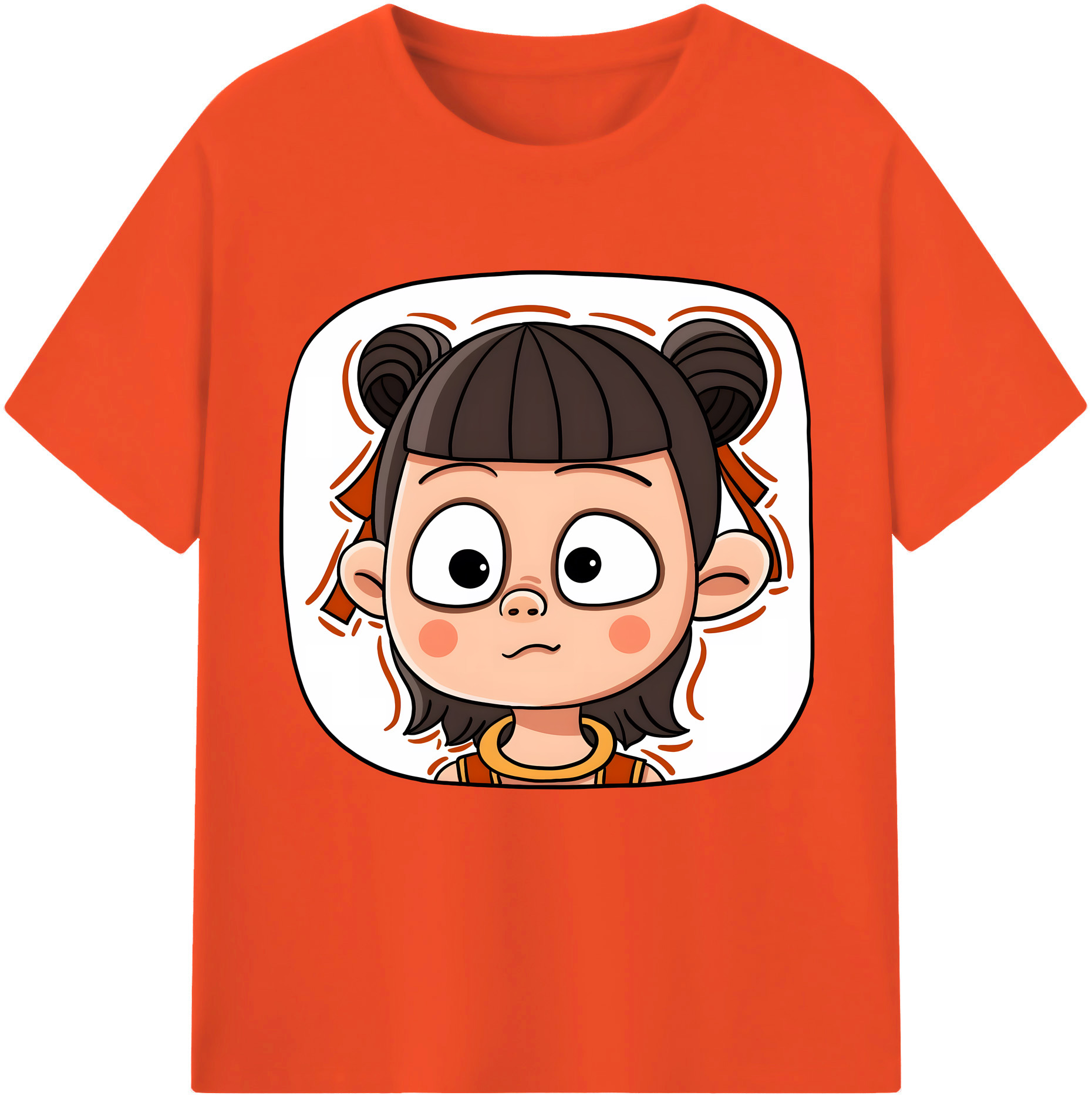 （画像用） Ne Zha 2 ナタ 魔童の大暴れ 綿100％半袖Tシャツ（フロントプリント）