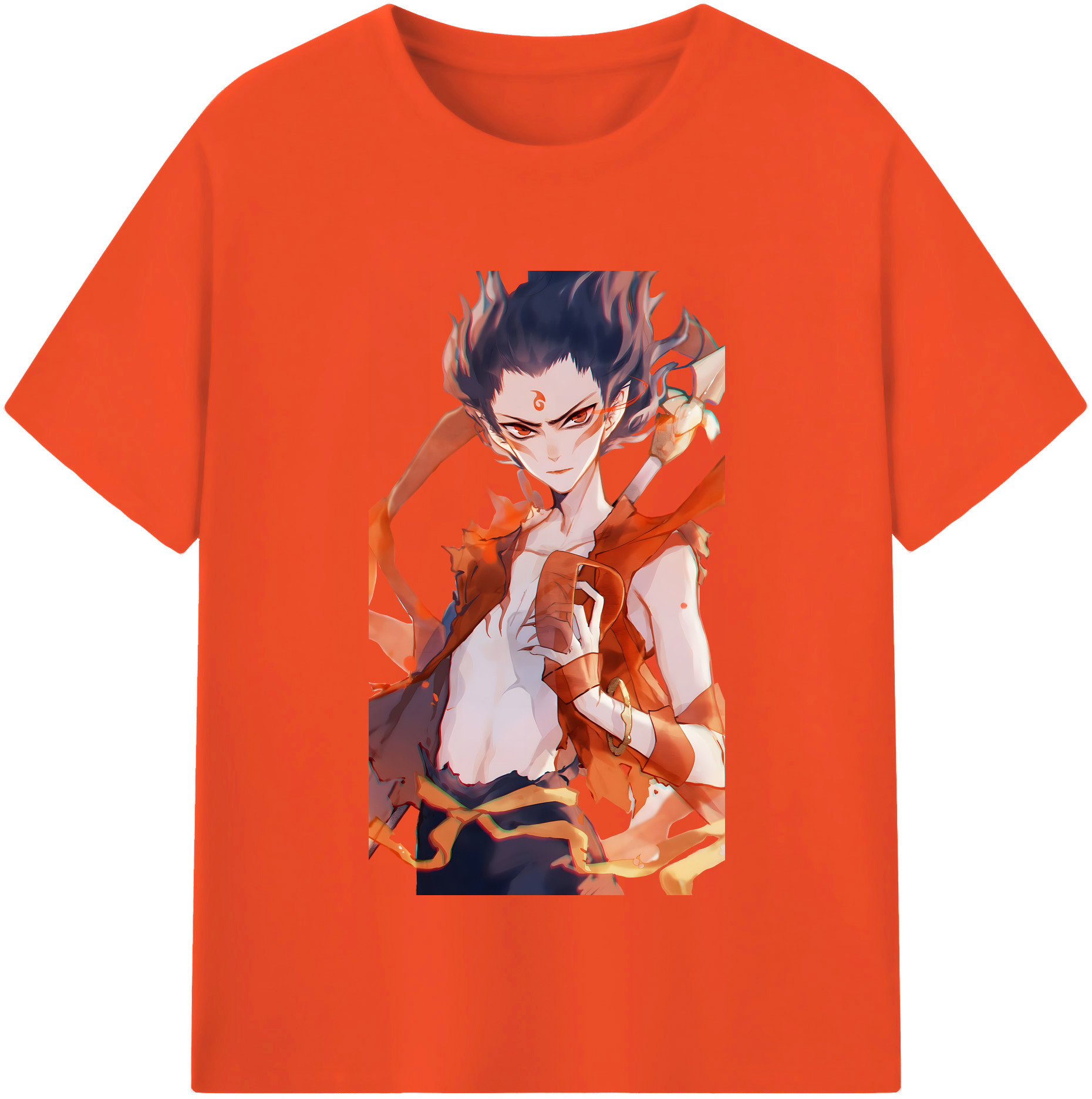（画像用） Ne Zha 2 ナタ 魔童の大暴れ 綿100％半袖Tシャツ（フロントプリント）
