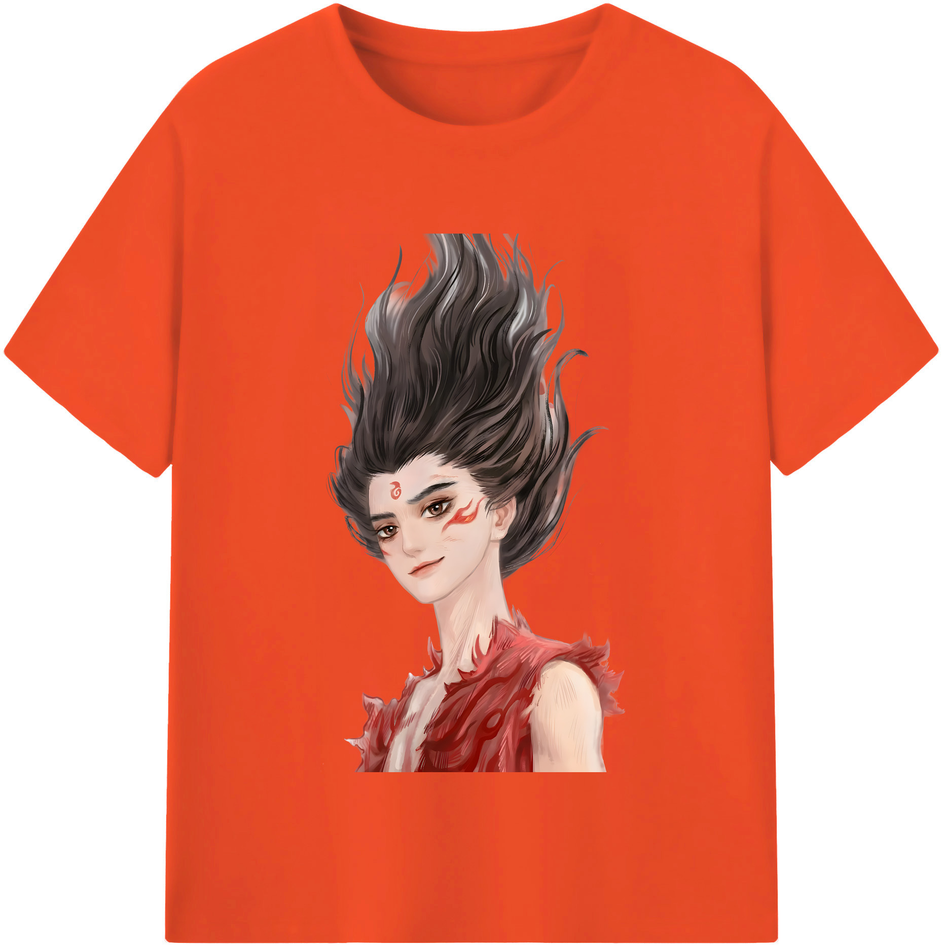 （画像用） Ne Zha 2 ナタ 魔童の大暴れ 綿100％半袖Tシャツ（フロントプリント）