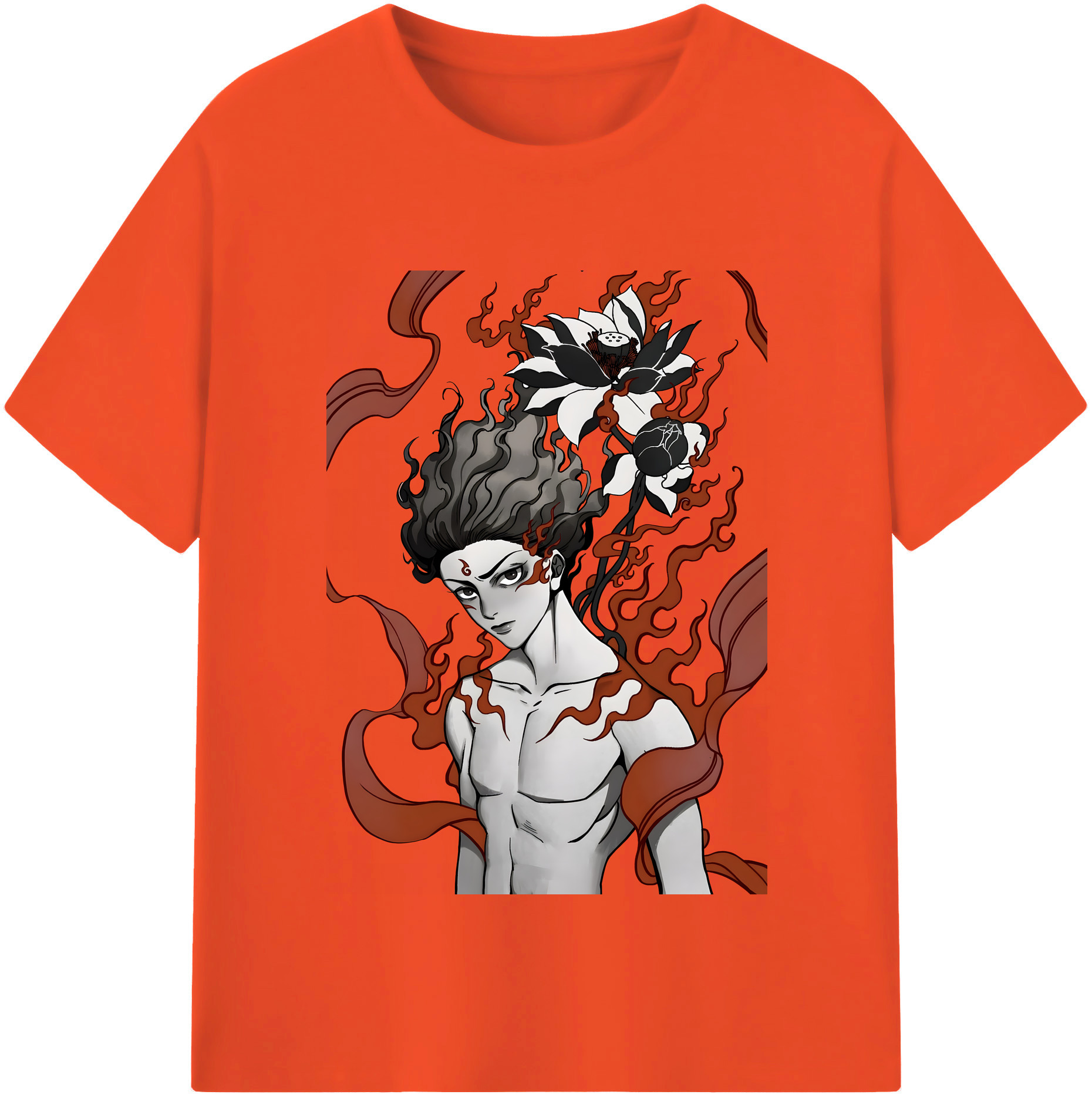 （画像用） Ne Zha 2 ナタ 魔童の大暴れ 綿100％半袖Tシャツ（フロントプリント）