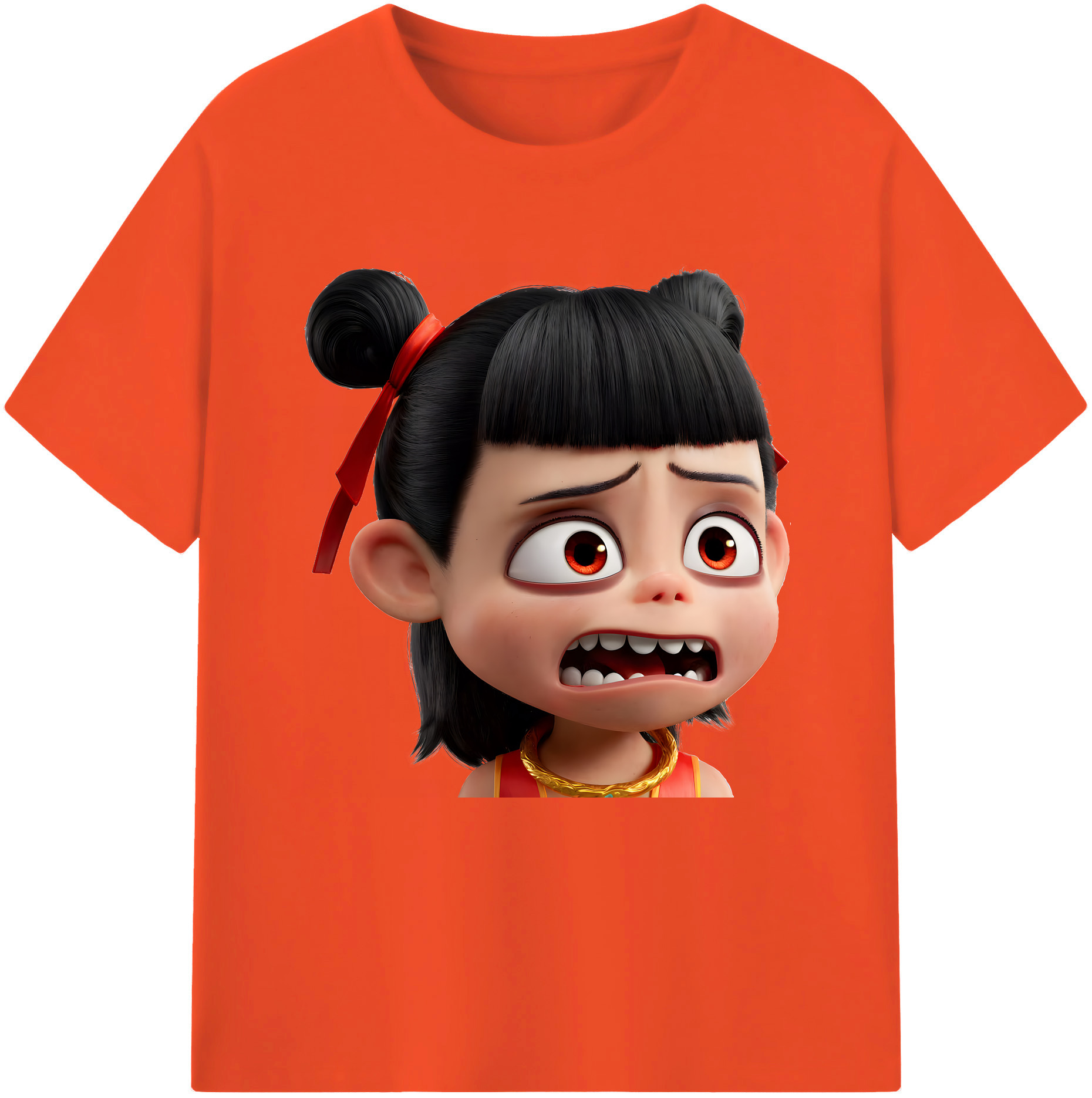 （画像用） Ne Zha 2 ナタ 魔童の大暴れ 綿100％半袖Tシャツ（フロントプリント）